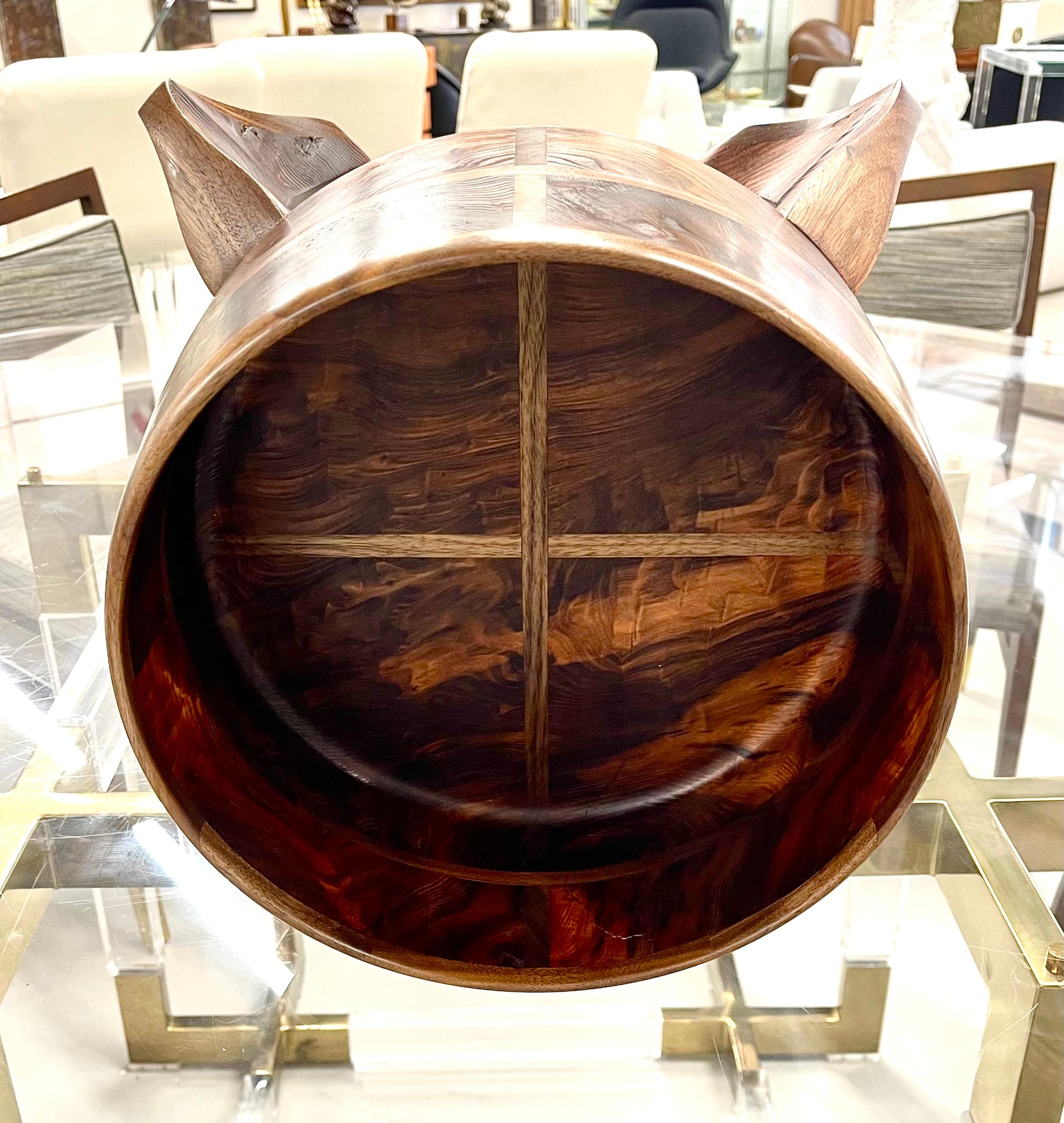 American Craft Walnut Bowl In Excellent Condition In Palm Springs, CA