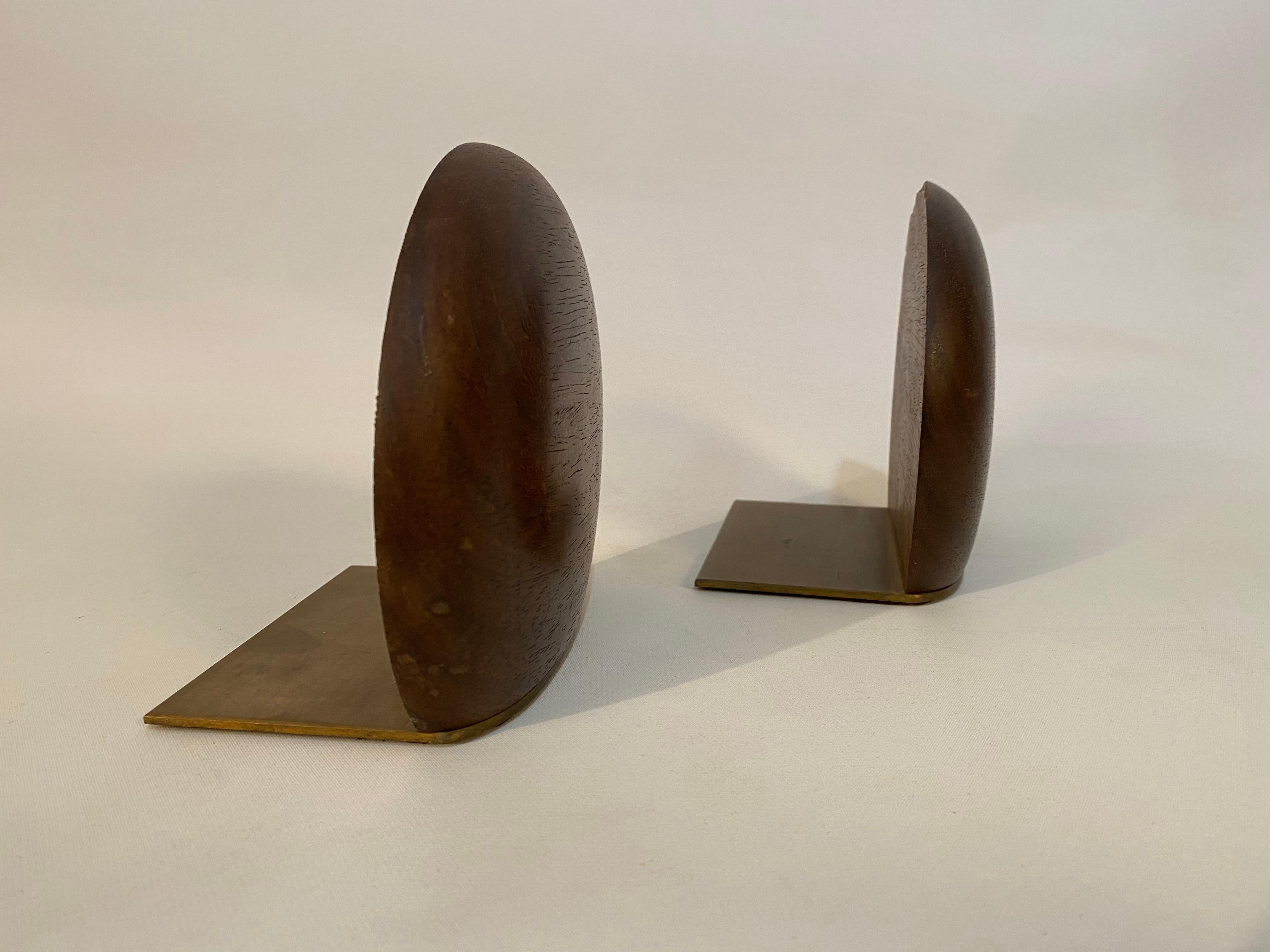 Bronze American Crafts Movement Wenge Wood Bookends