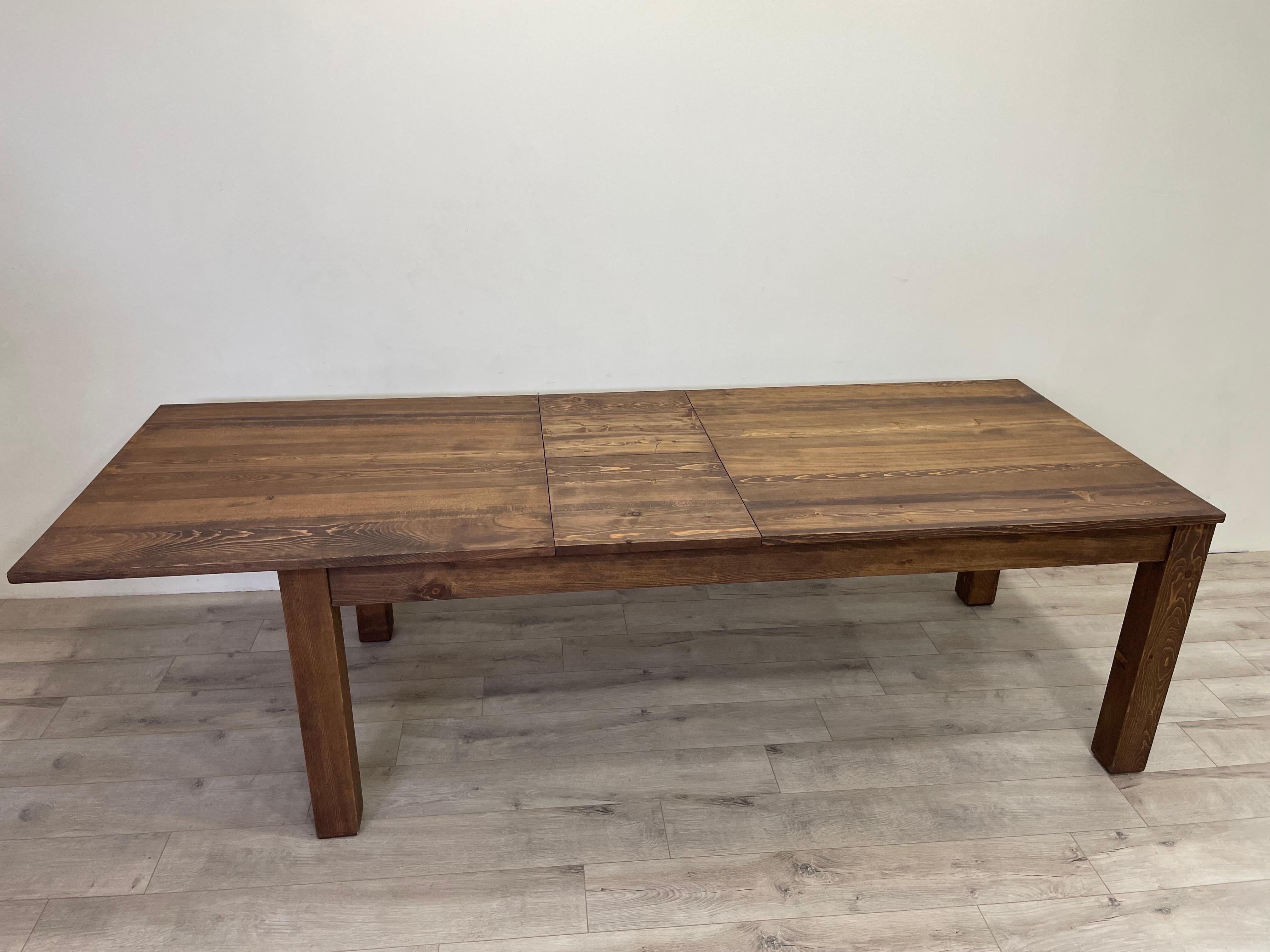 Hand-Crafted American Craftsman Extendable Chestnut Dining/Conference Table, Made to Order For Sale