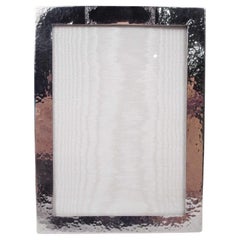 Antique American Craftsman Hand-Hammered Sterling Silver Picture Frame