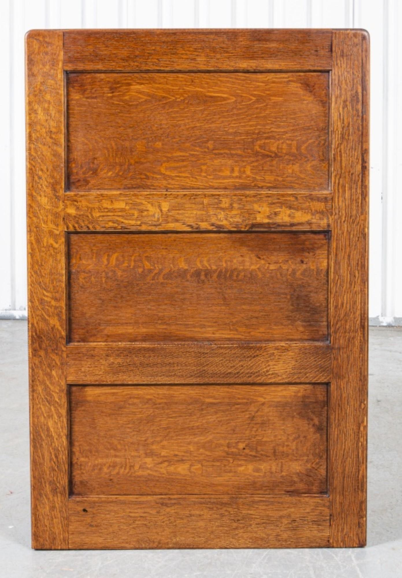 Wood American Craftsman Oak Filing Cabinet For Sale