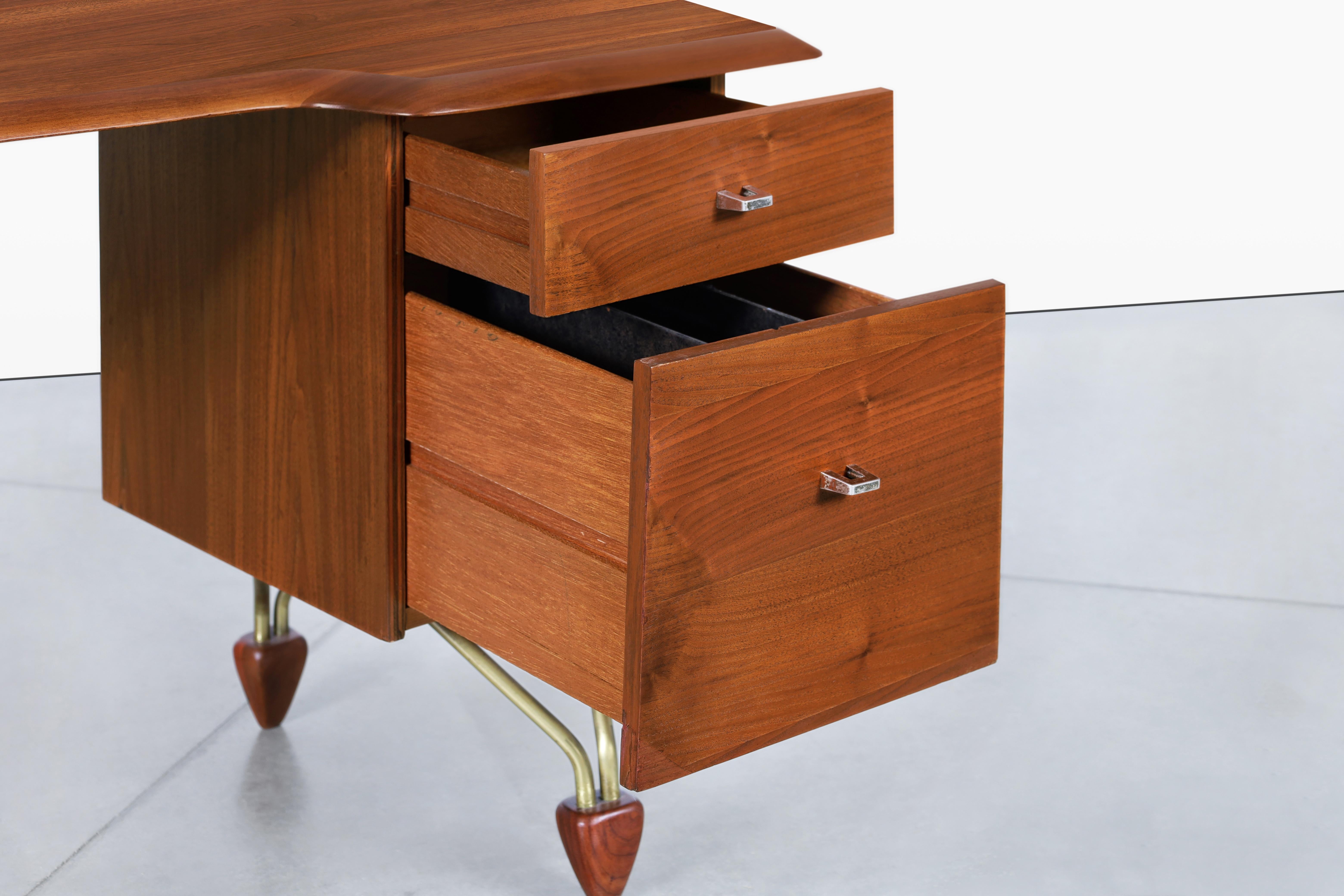 American Craftsmanship Walnut Desk Attributed to John Keal 2