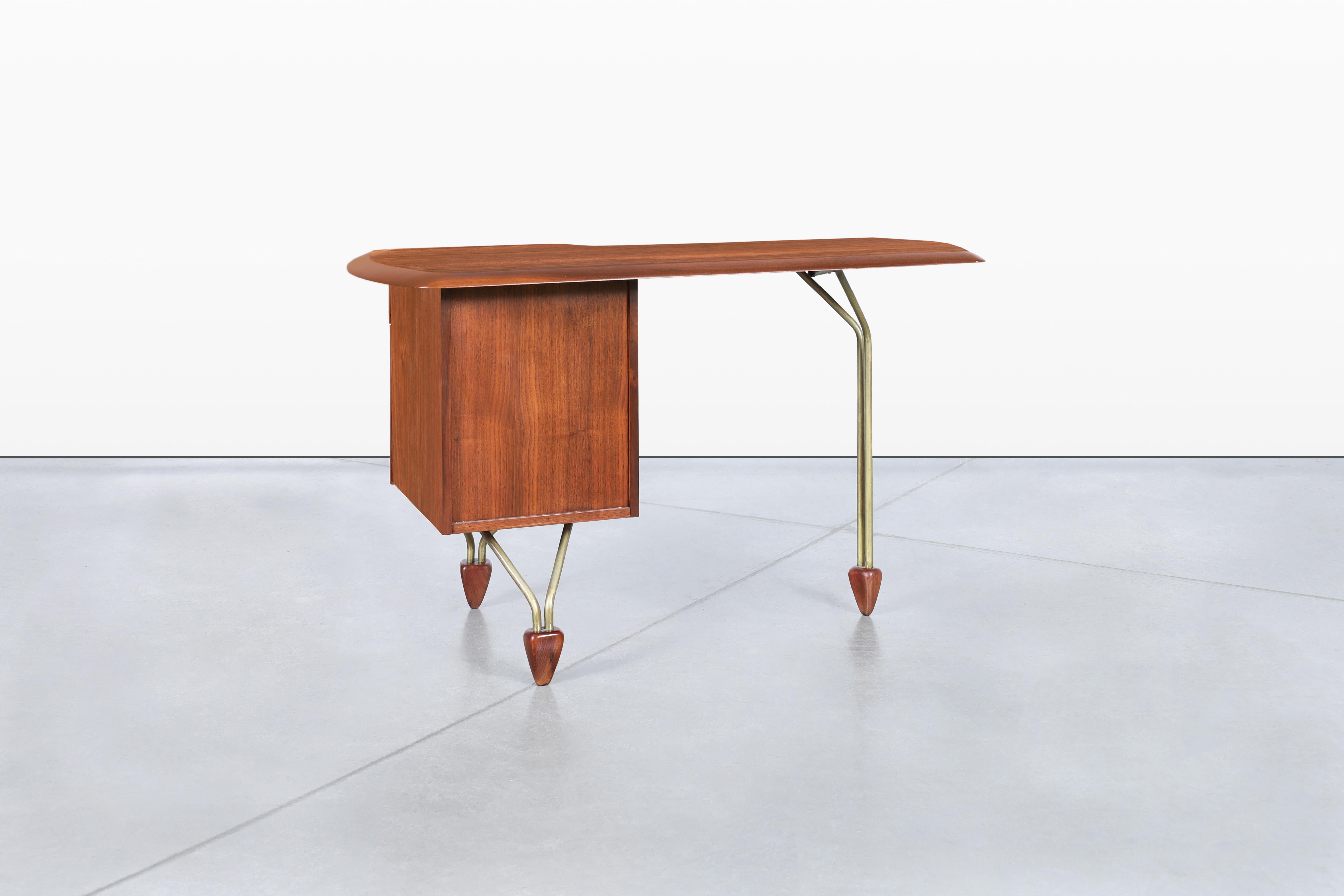 American Craftsmanship Walnut Desk Attributed to John Keal 3