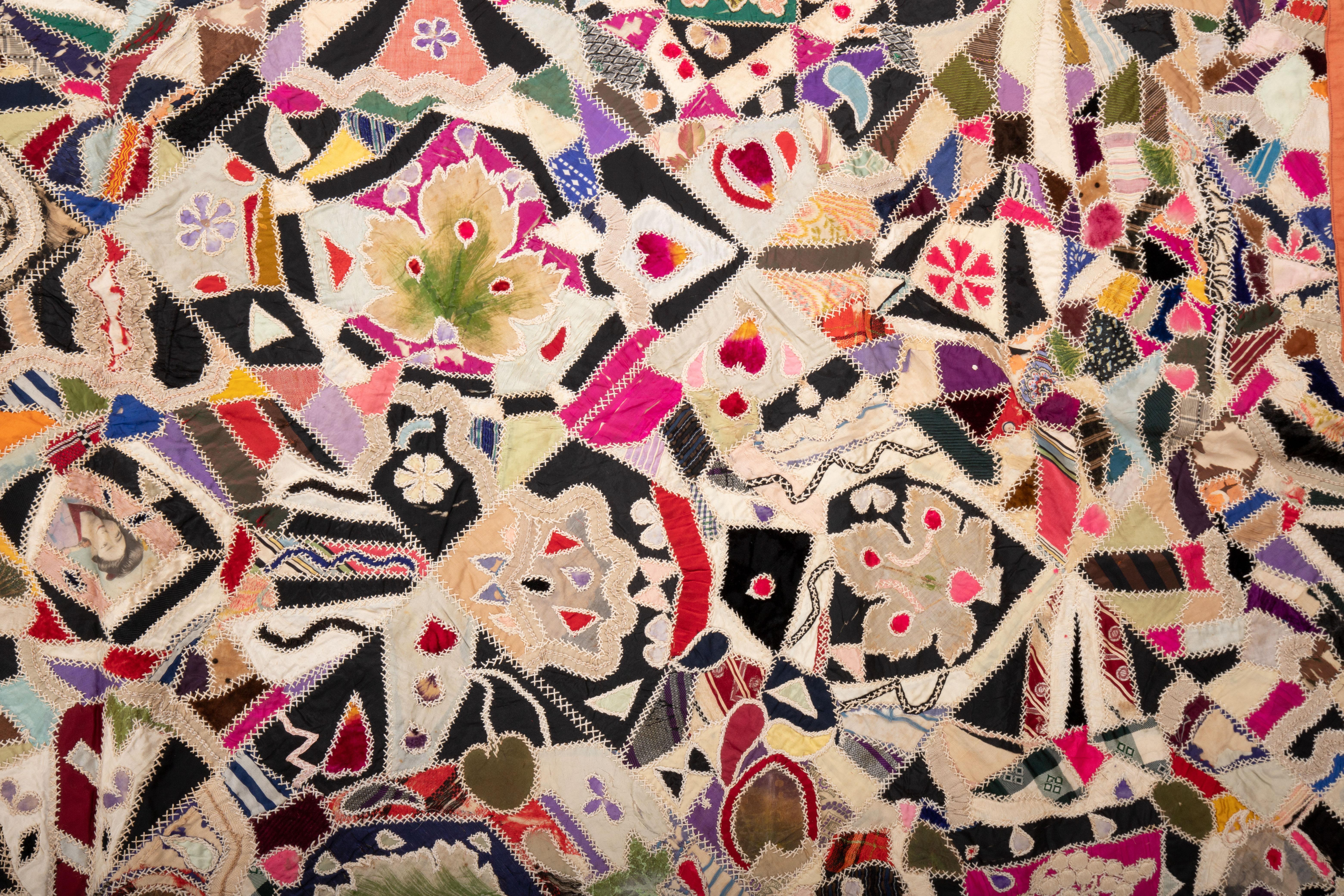 American Crazy Quilt, early 20th C. For Sale 1