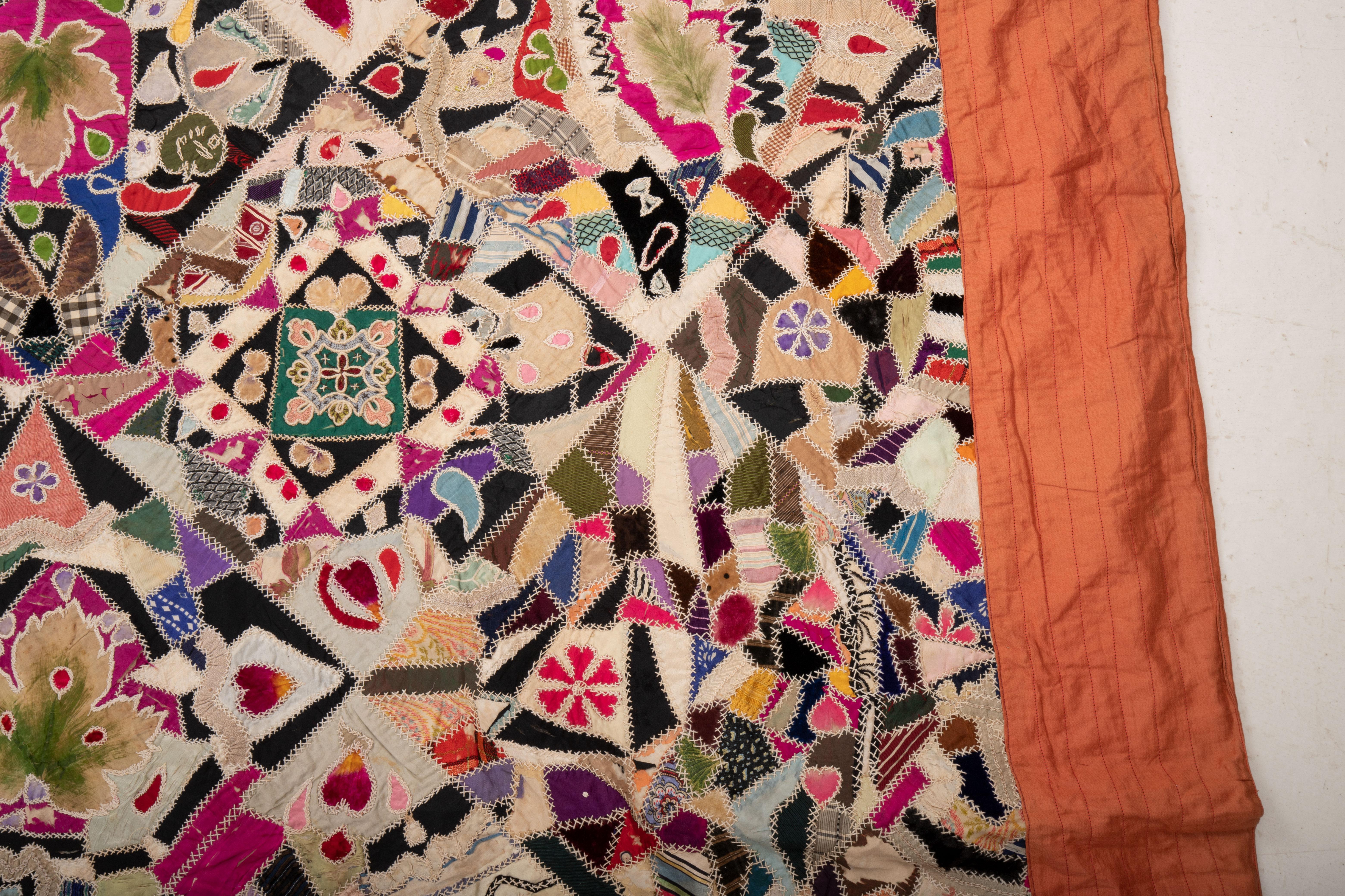 American Crazy Quilt, early 20th C. For Sale 2