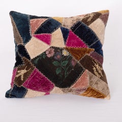 American Crazy Quilt Pillow Cover, Early 20th Century