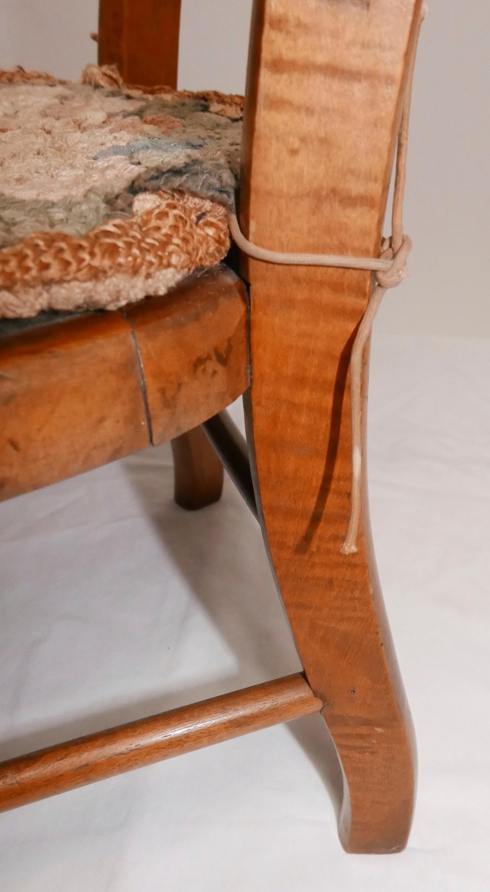 American Curly Maple Child's Chair, circa 1870 For Sale 5