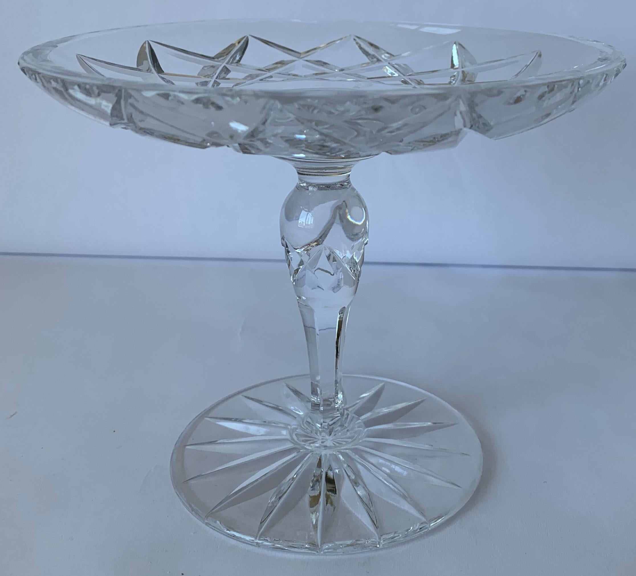 Mid-20th Century American Cut Crystal Footed Compote