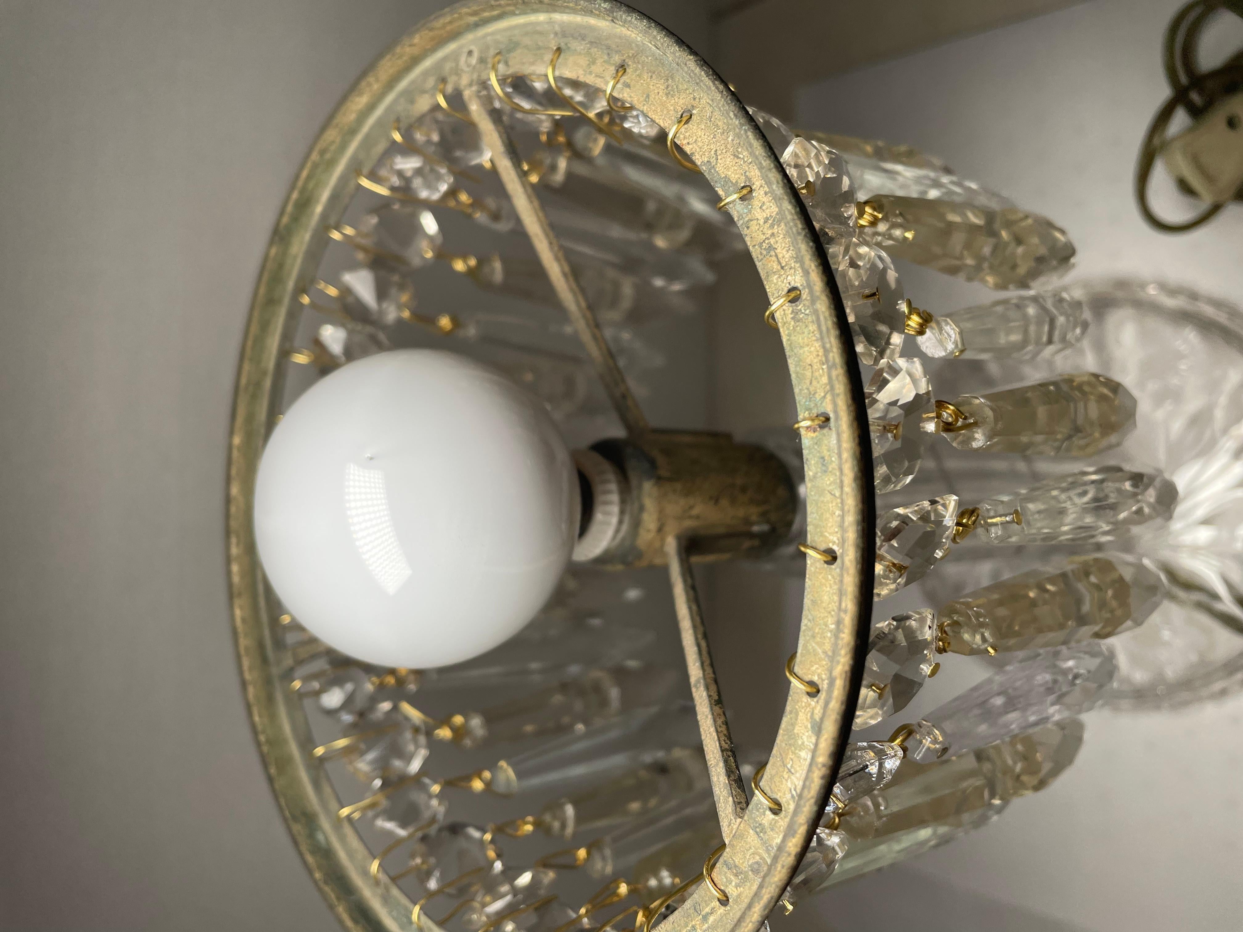 American Cut Crystal Mushroom Shaped Table Lamp 1