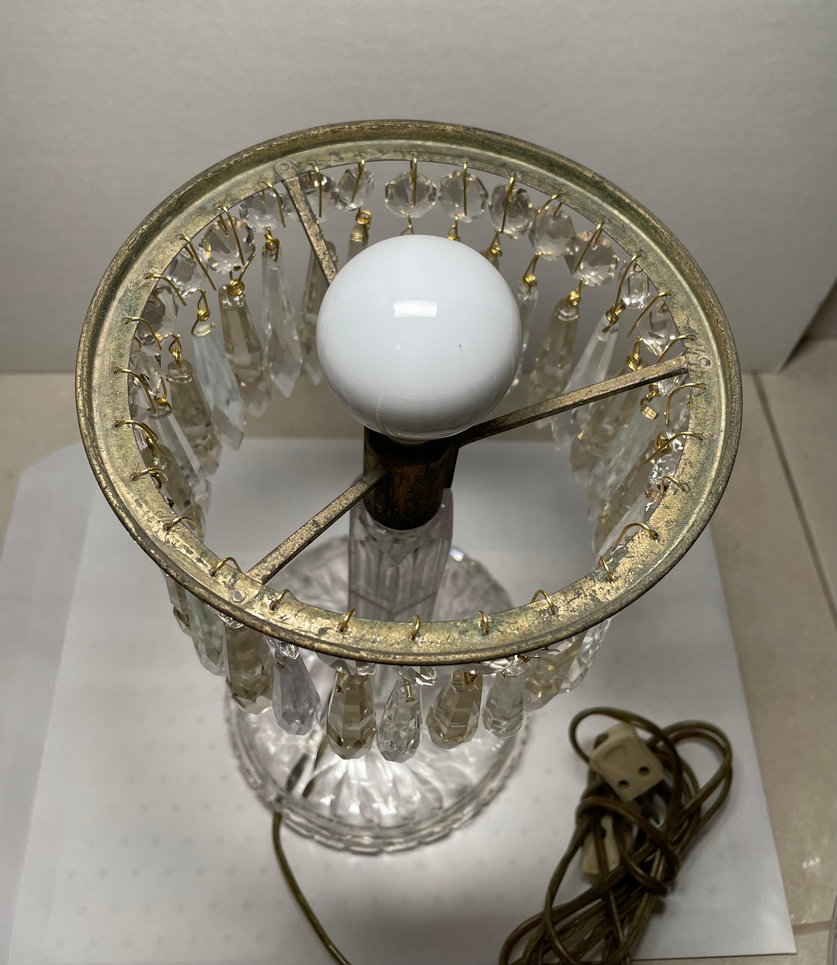 American Cut Crystal Mushroom Shaped Table Lamp 2