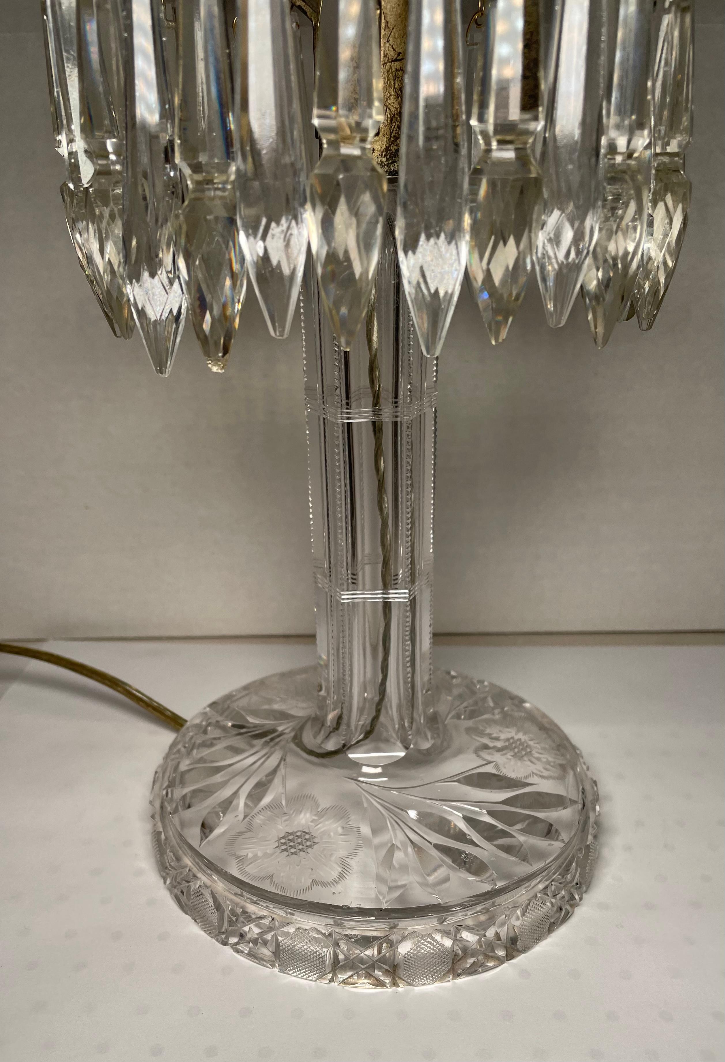 American Cut Crystal Mushroom Shaped Table Lamp 3