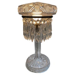 American Cut Crystal Mushroom Shaped Table Lamp