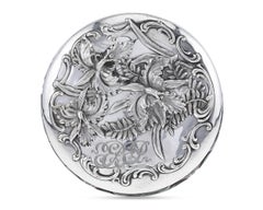 Vaso per tabacco americano in vetro tagliato e argento