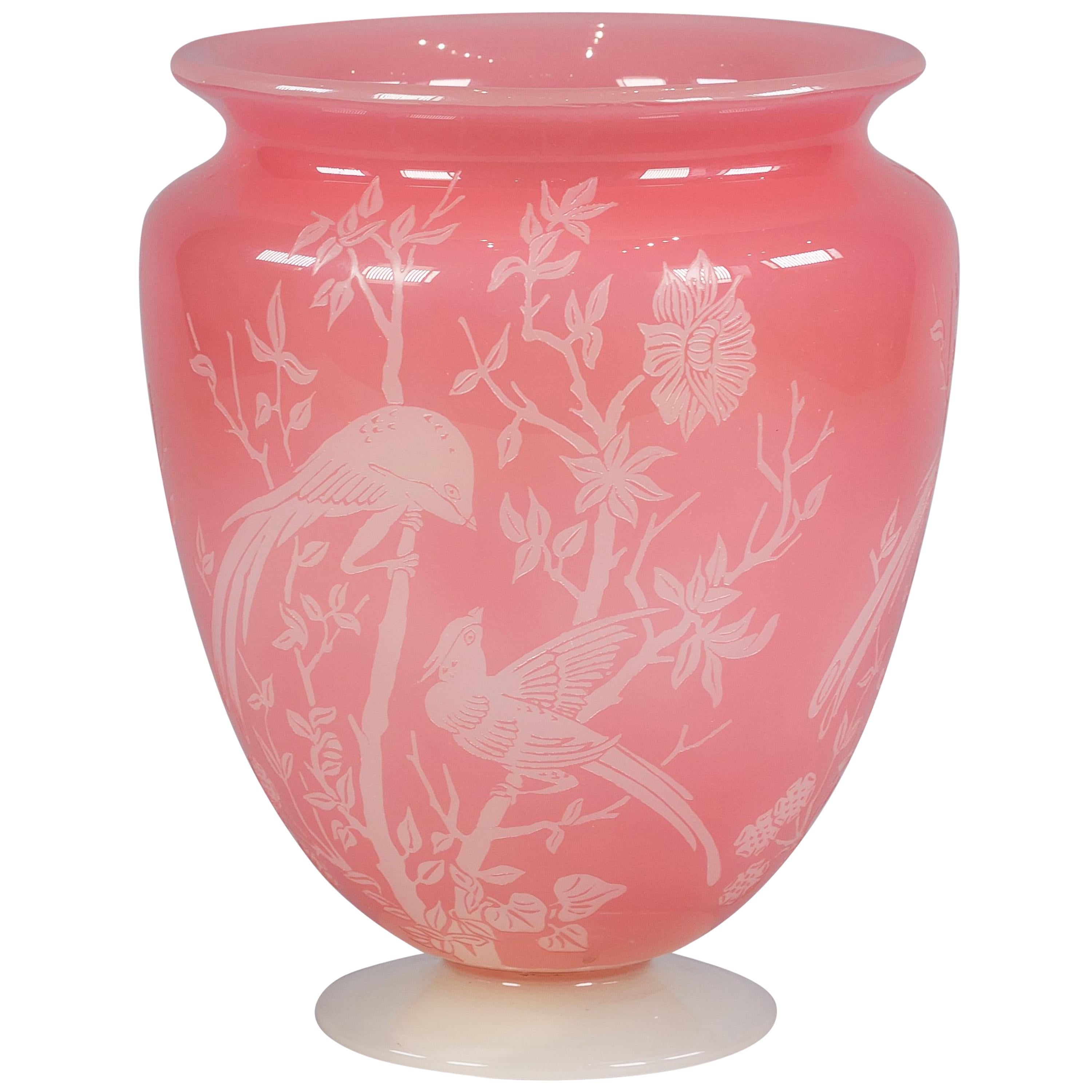 Amerikanische Vase aus geschliffenem amerikanischem Glas, Steuben, 20. Jahrhundert