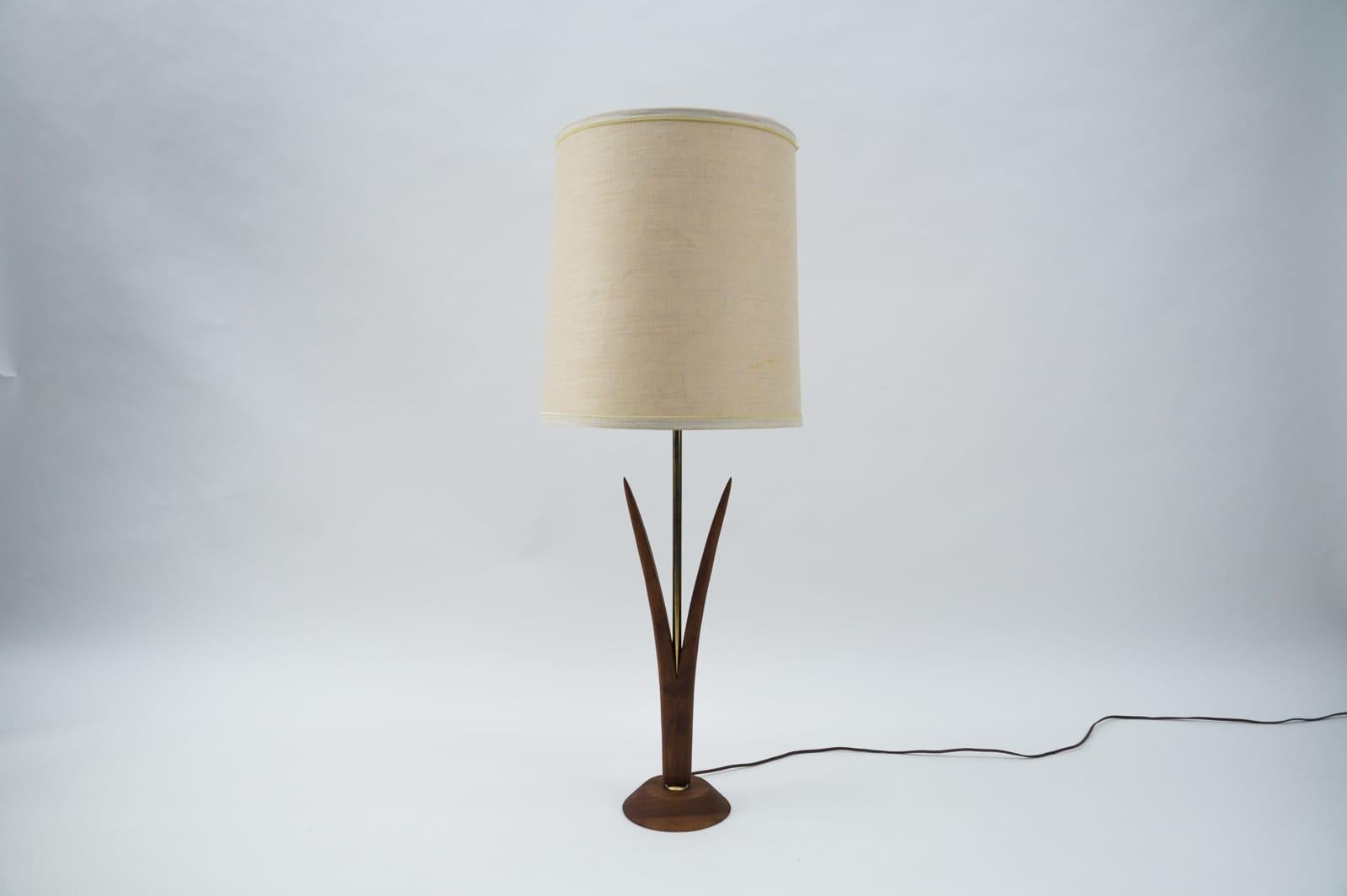 Mid-Century Modern American Danish Teak Table Lamp, 1950's For Sale