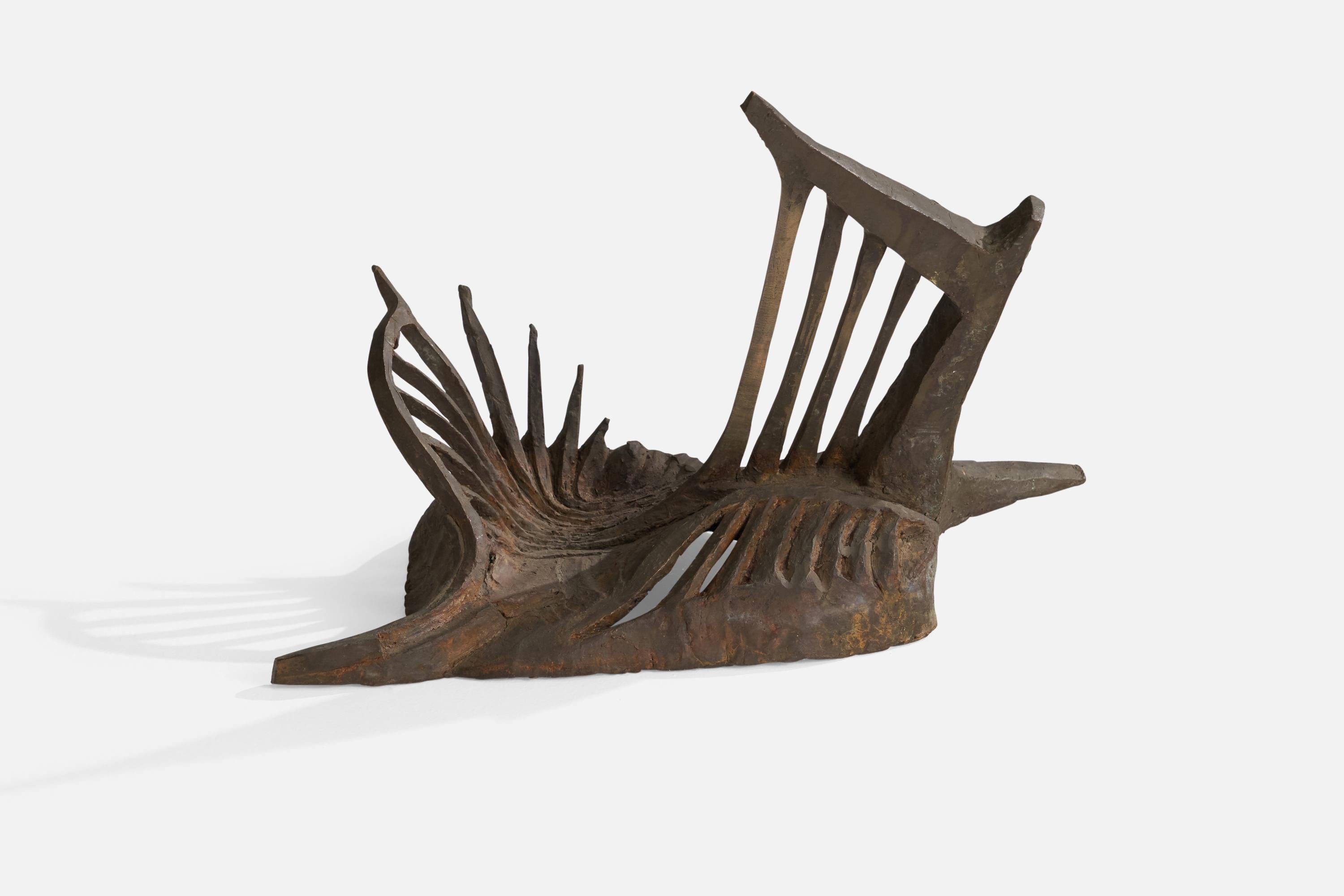 A sizeable abstract iron sculpture designed and produced in the US, c. 1950s.