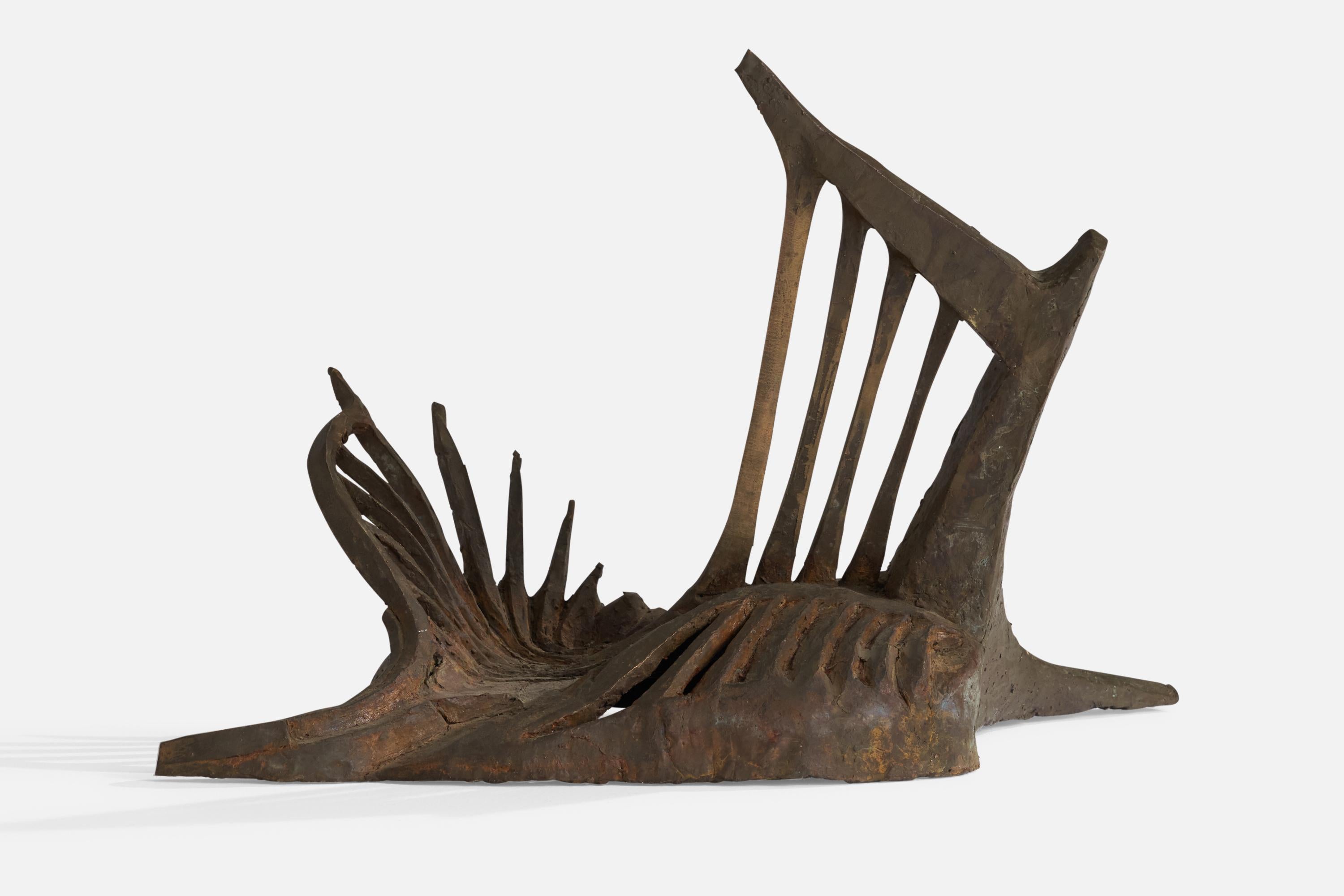 Mid-20th Century American Designer, Abstract Sculpture, Iron, USA, 1950s For Sale