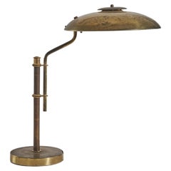 American Designer, Adjustable Table Lamp, Brass, USA, 1940s