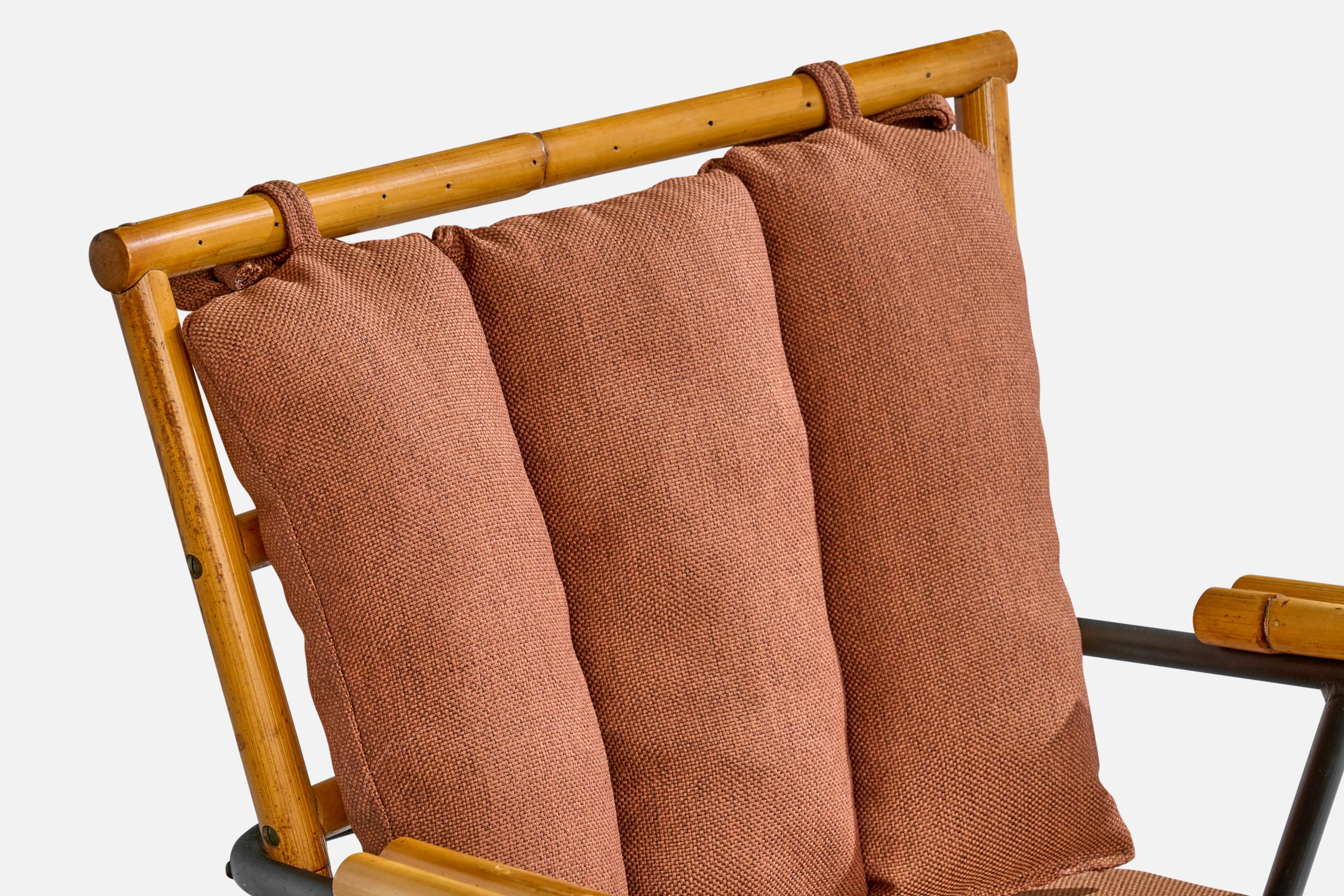 Am designs/One, Fauteuils, Bambou, Fer, Tissu, USA, 1950s en vente 8