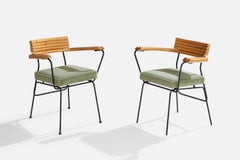 American Designer, Armchairs, Bamboo, Iron, Velvet, USA, 1950s