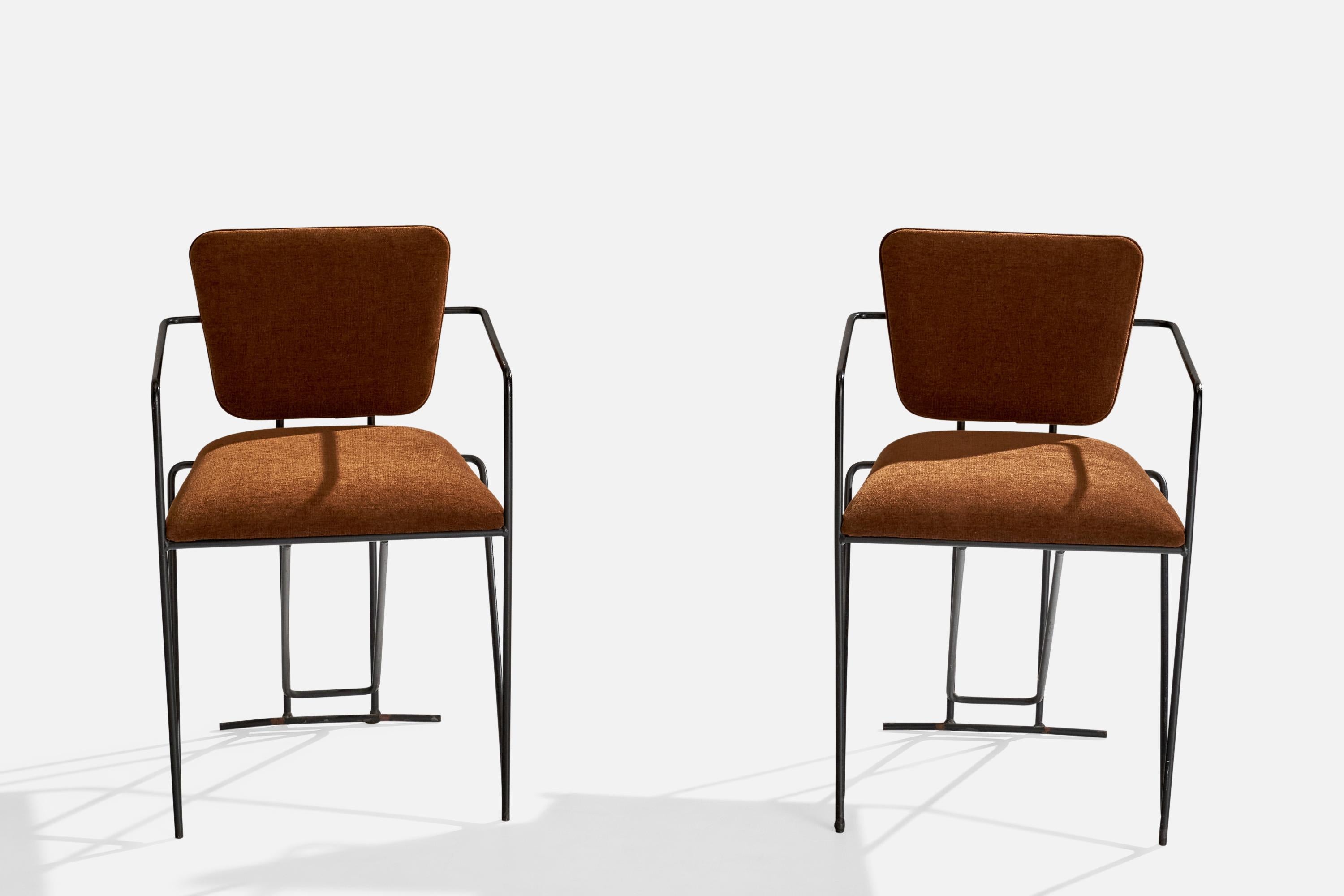 Diseñador americano, Sillones, Metal, Tela, EE.UU., Década de 1950 en venta 1