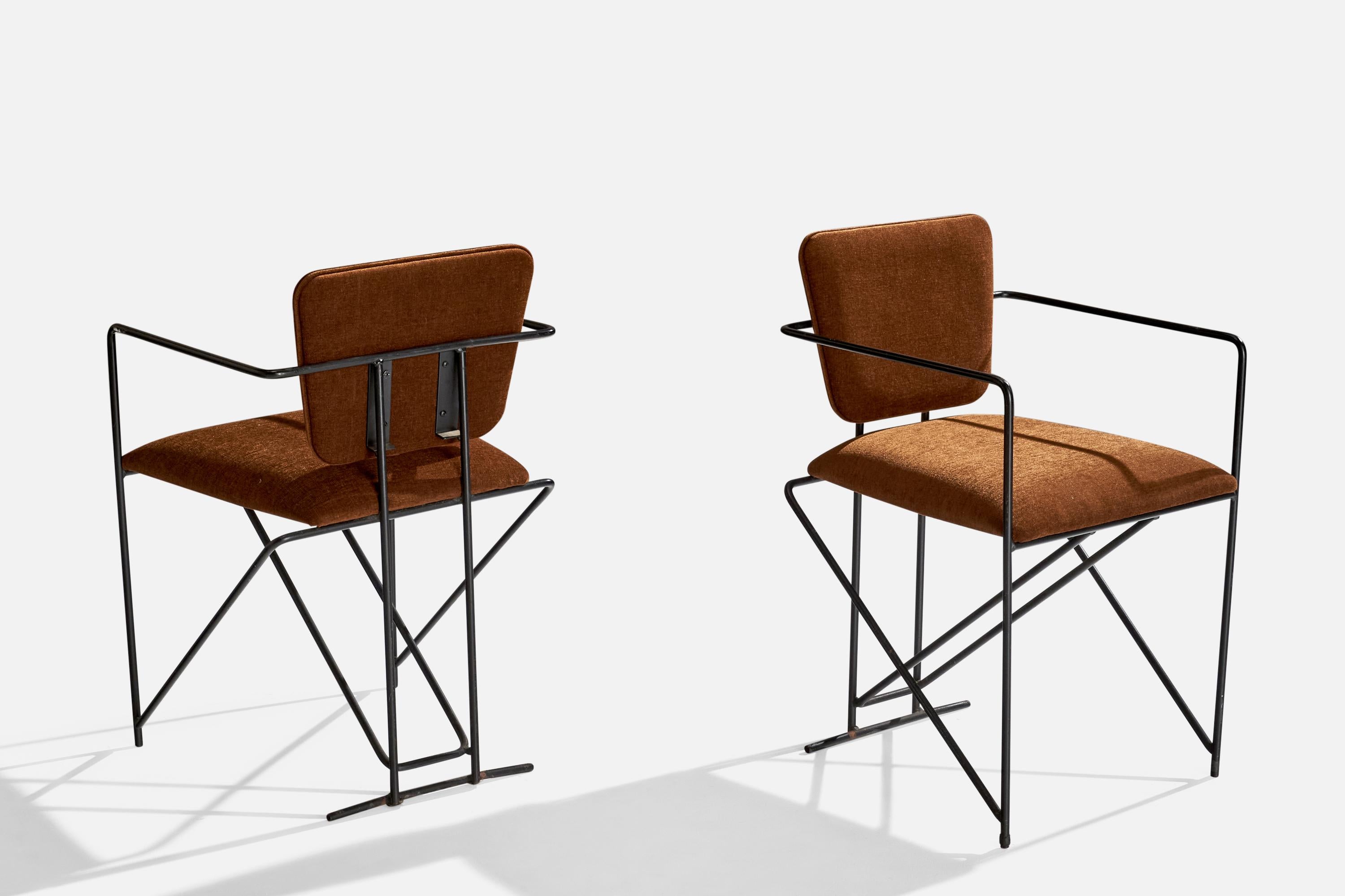 Diseñador americano, Sillones, Metal, Tela, EE.UU., Década de 1950 en venta 2