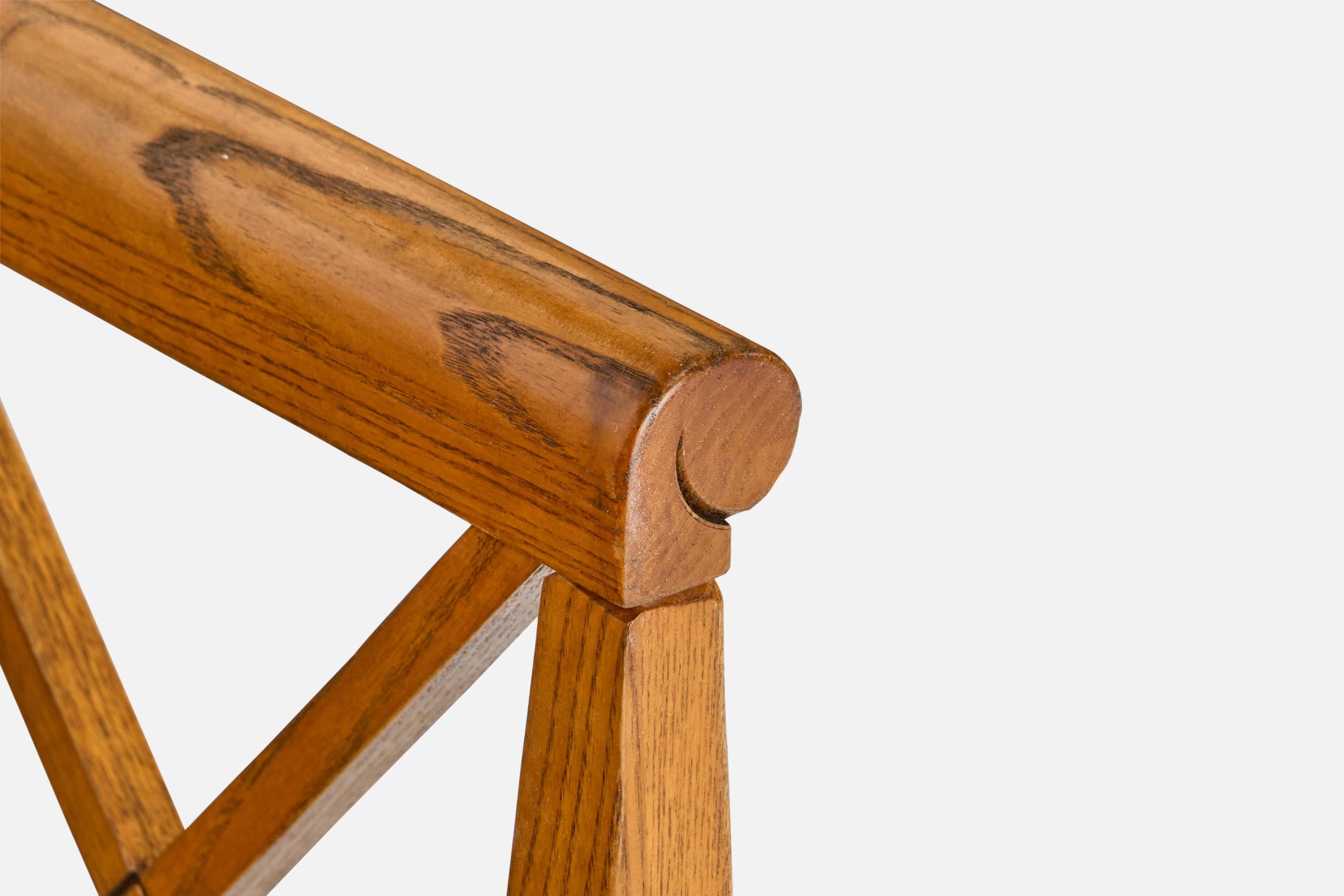Mid-20th Century American Designer, Armchairs, Oak, Fabric, USA, 1950s For Sale