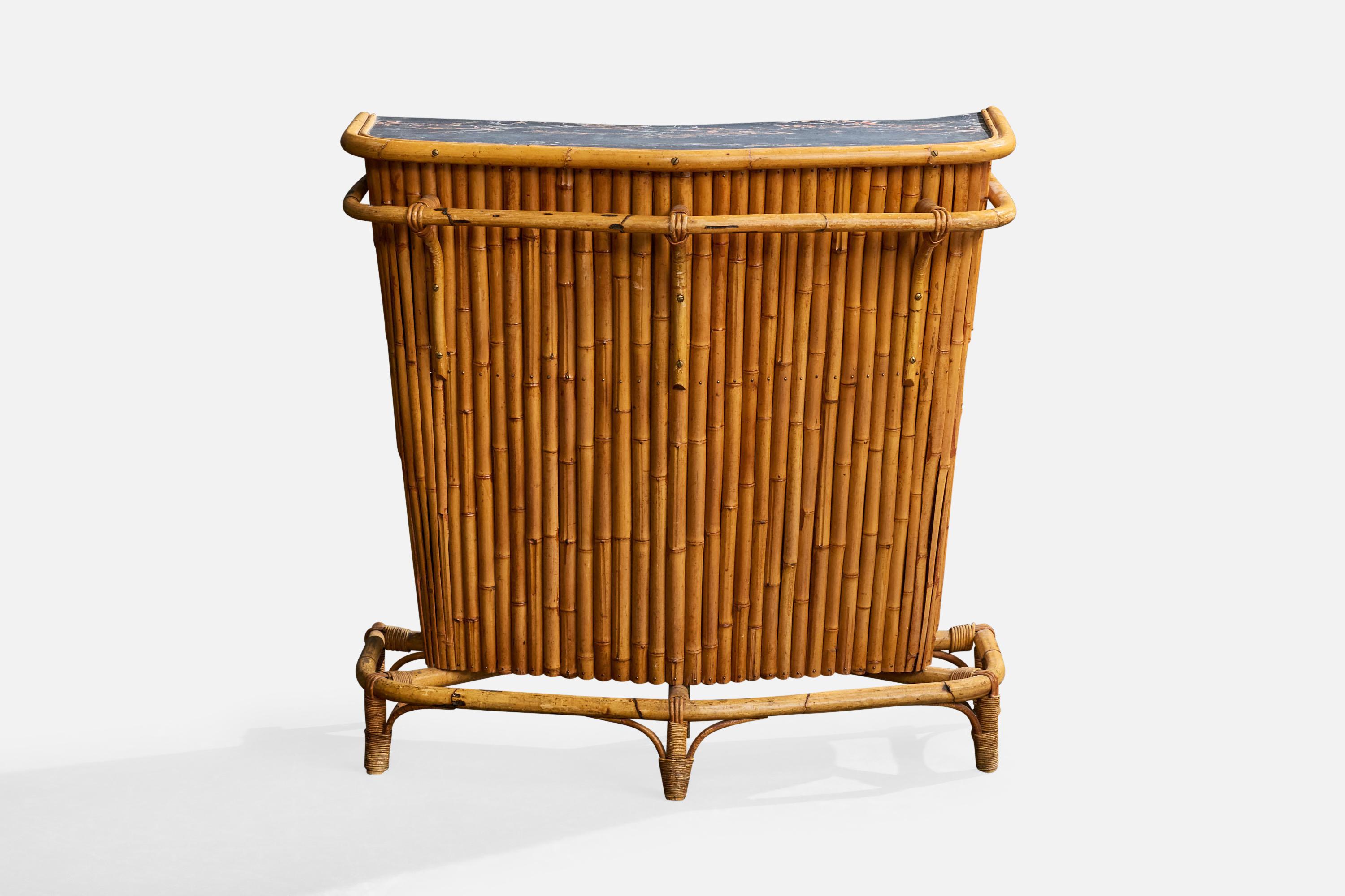 Américain Designer américain, Bar, Bambou, Rotin, Wood, USA, années 1950 en vente