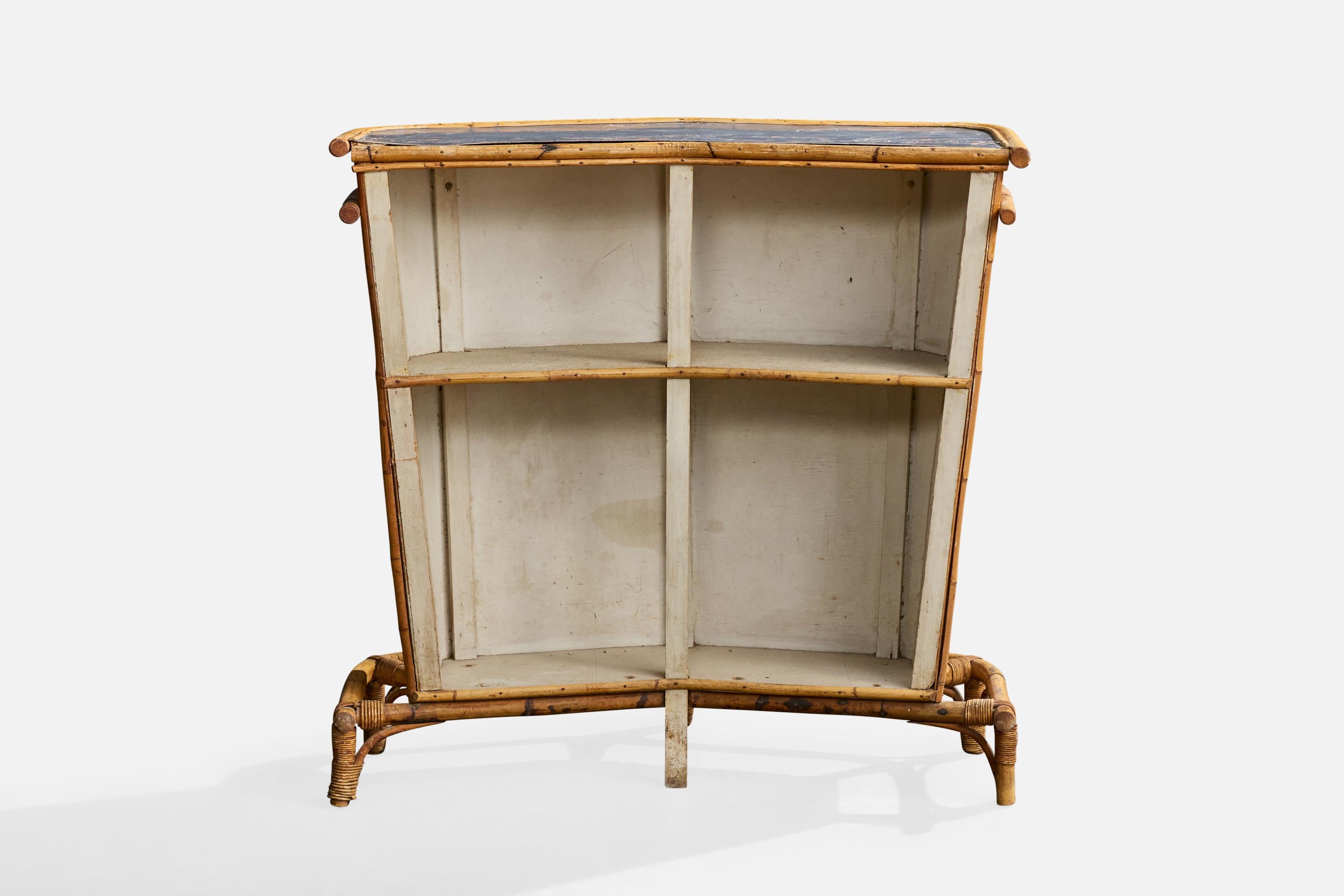 Designer américain, Bar, Bambou, Rotin, Wood, USA, années 1950 Bon état - En vente à High Point, NC