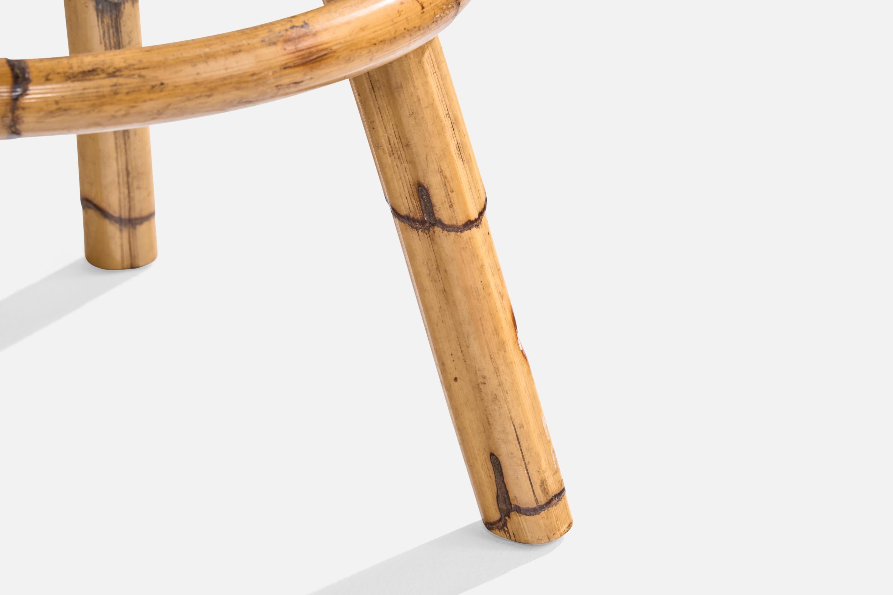 Américain Tabourets de bar, bambou, velours, États-Unis, années 1960 en vente