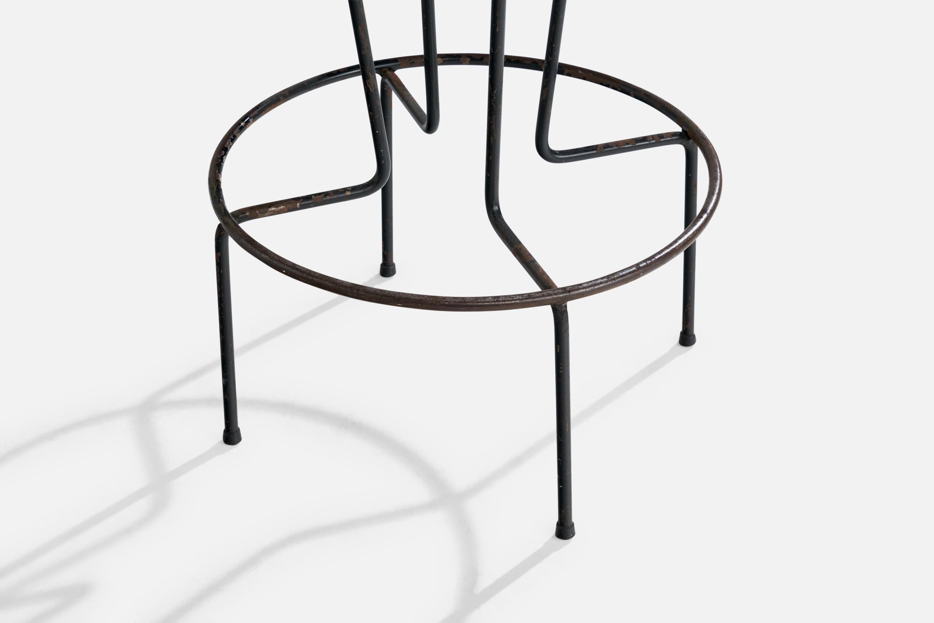 American Design, Tabourets de bar, Fer, Cuir, USA, 1950s en vente 6