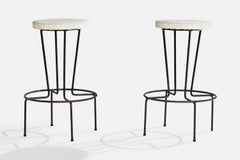 American Design, Tabourets de bar, Fer, Cuir, USA, 1950s