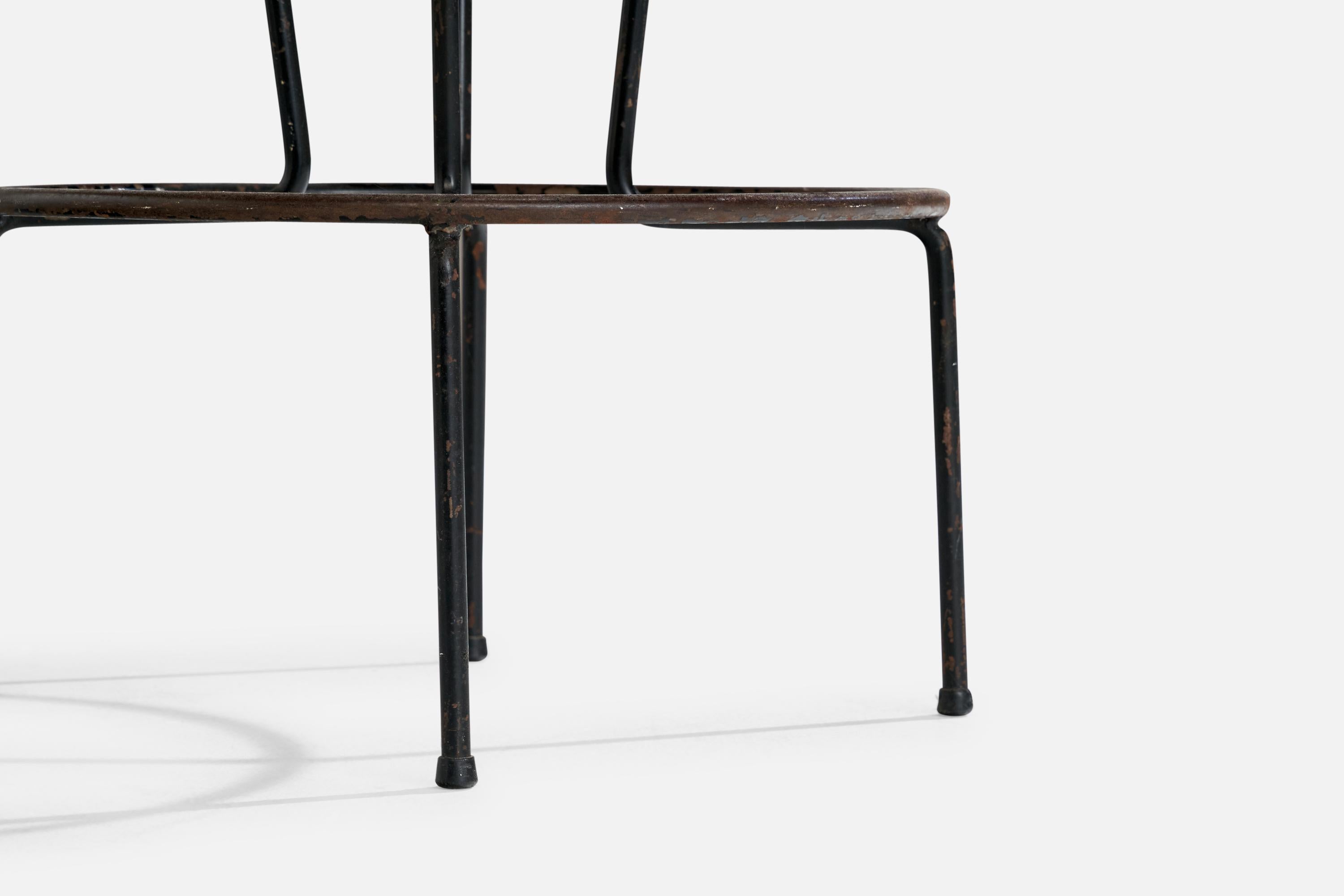 Mid-Century Modern American Design, Tabourets de bar, Fer, Cuir, USA, 1950s en vente