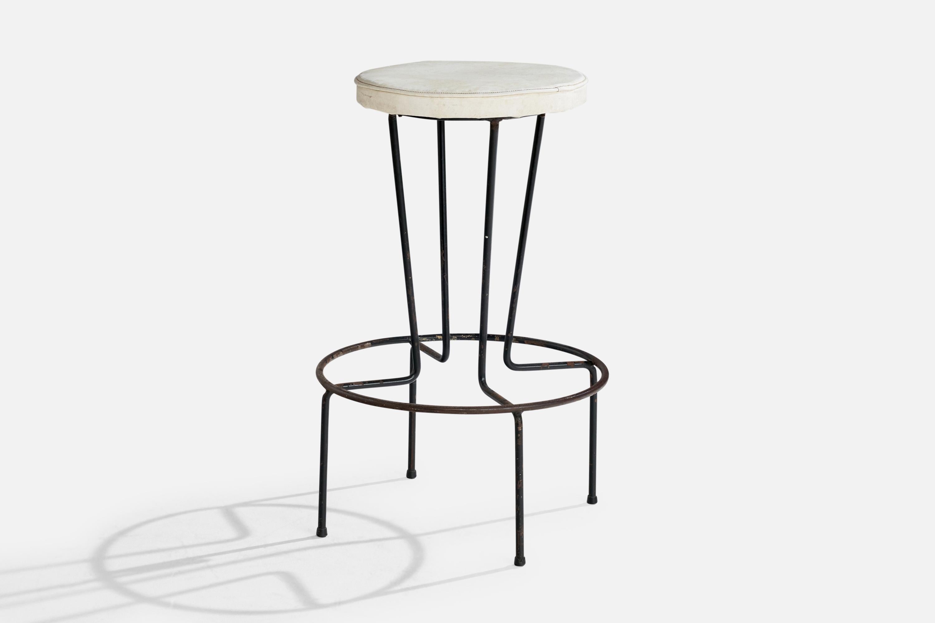 American Design, Tabourets de bar, Fer, Cuir, USA, 1950s Bon état - En vente à High Point, NC
