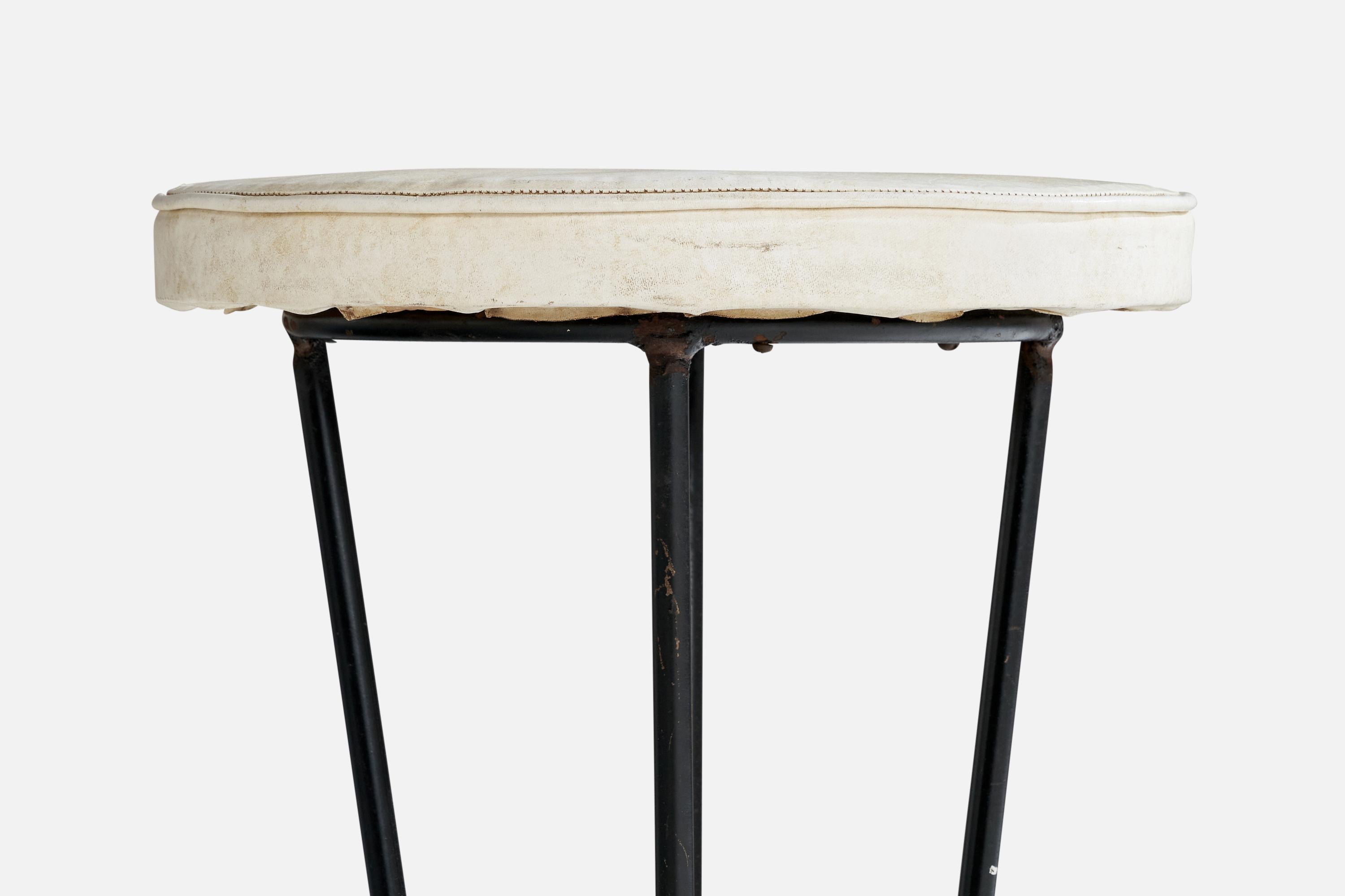 American Design, Tabourets de bar, Fer, Cuir, USA, 1950s en vente 3