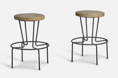 American Design, tabourets de bar, métal, cuir, USA, années 1950