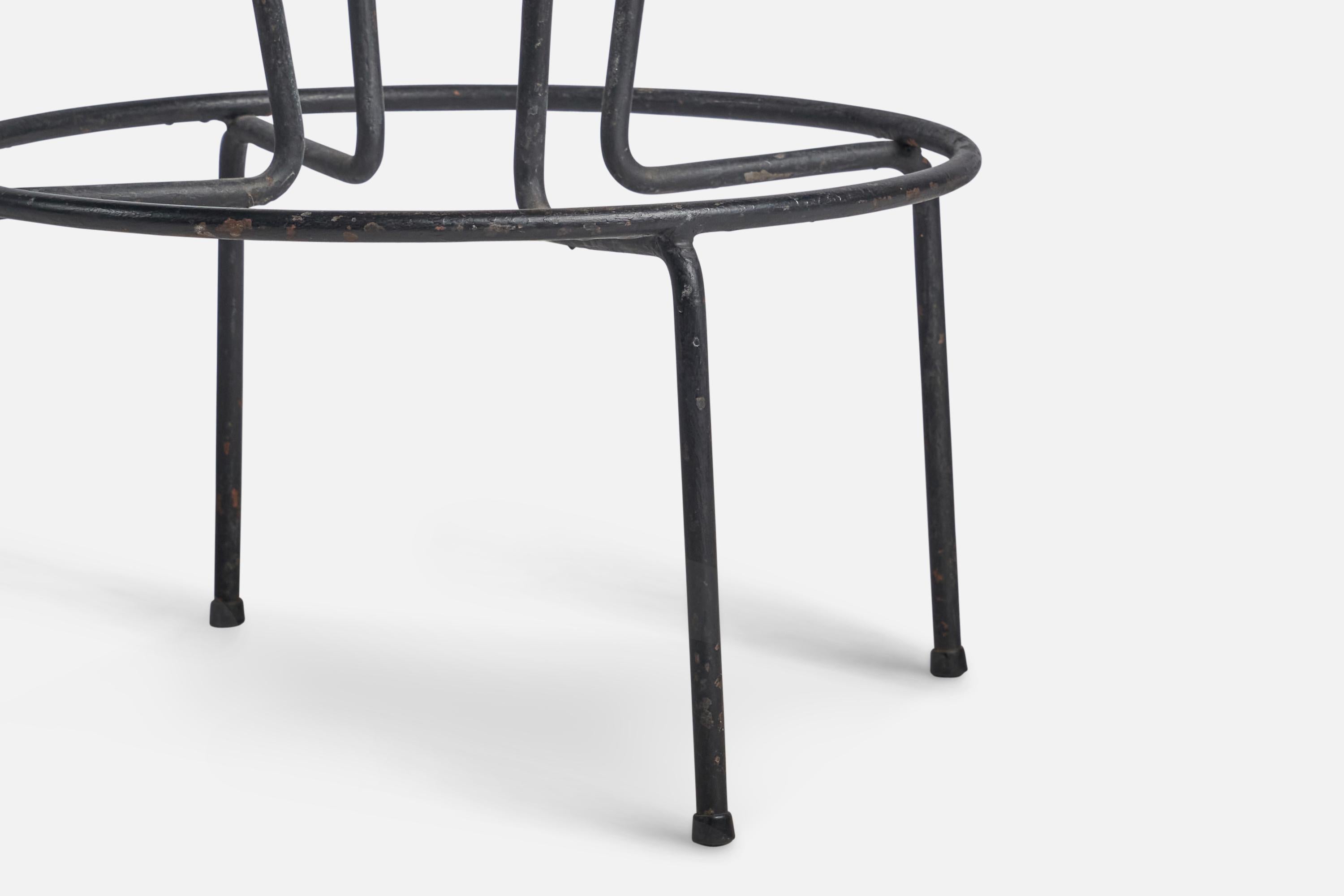 Américain American Design, tabourets de bar, métal, cuir, USA, années 1950 en vente
