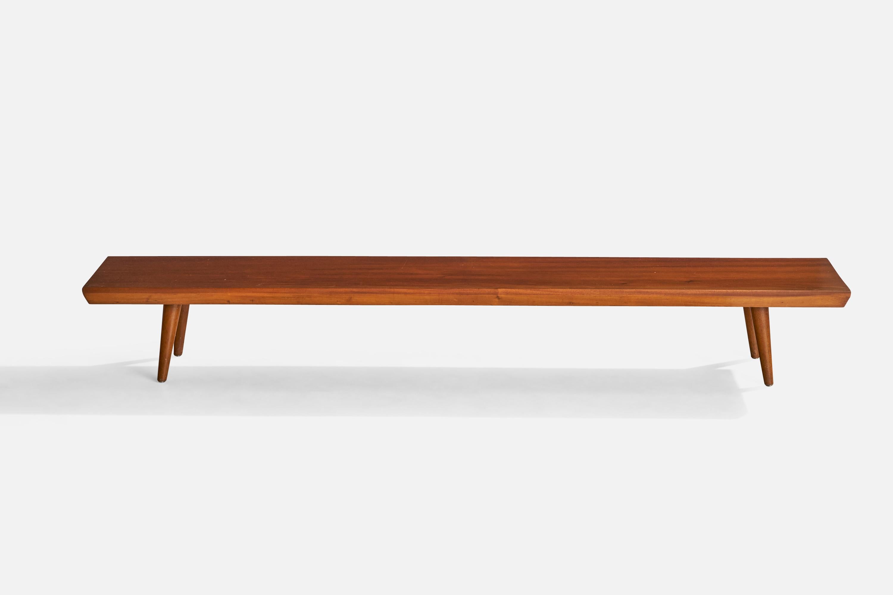 Amerikanische Designerin, Bank, Mahagoni, USA, 1970er Jahre im Zustand „Gut“ im Angebot in High Point, NC