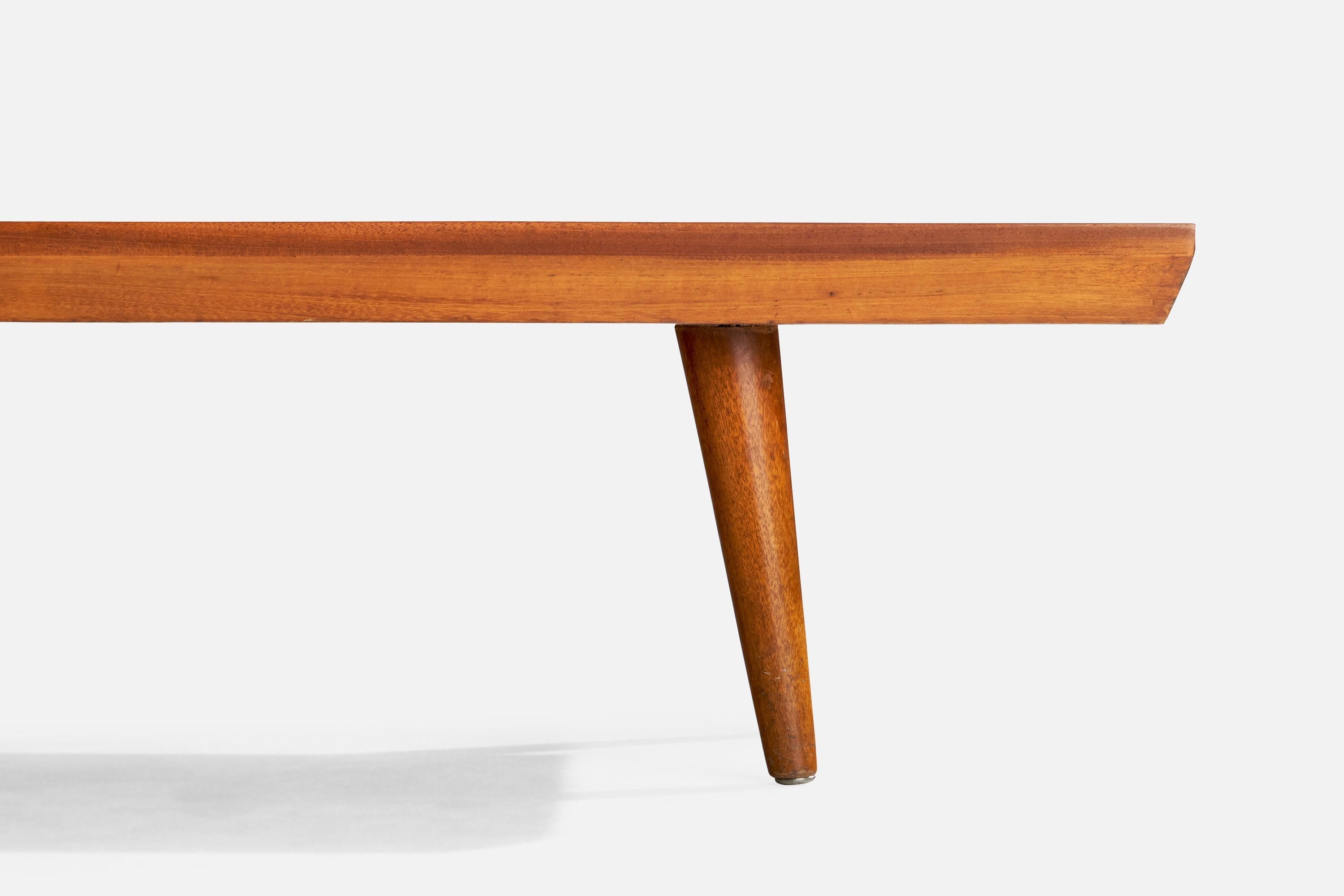 Amerikanische Designerin, Bank, Mahagoni, USA, 1970er Jahre im Angebot 1