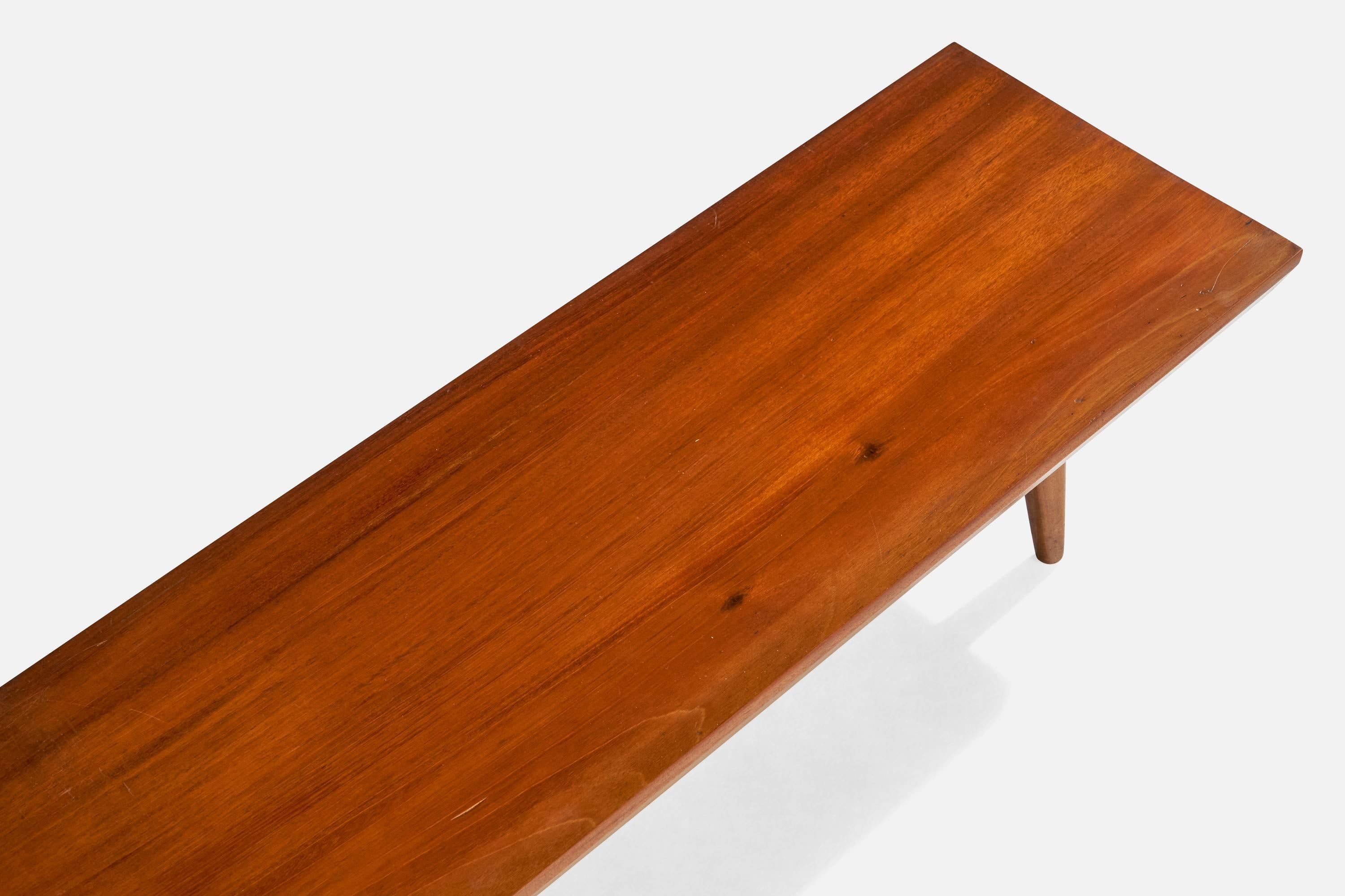 Amerikanische Designerin, Bank, Mahagoni, USA, 1970er Jahre im Angebot 3