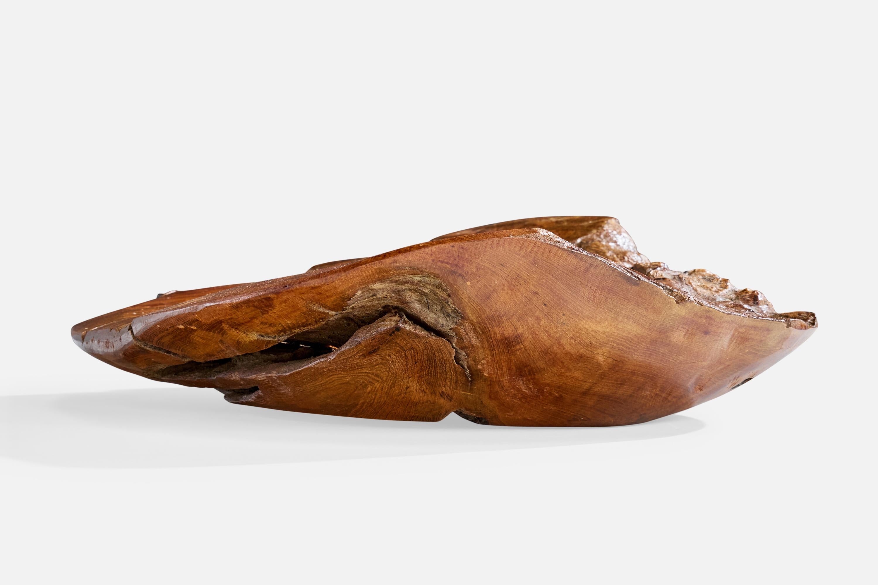 Amerikanischer Designer, Schale, Wurzelholz, USA, 1970er Jahre (Holz) im Angebot