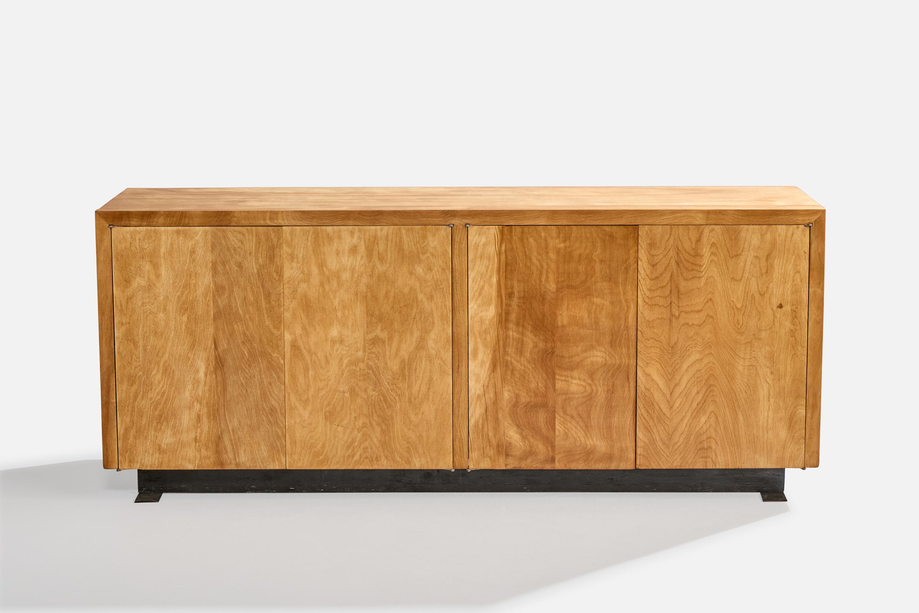Mid-Century moderno Mobile di design americano, Acero, Metallo, anni '50 in vendita