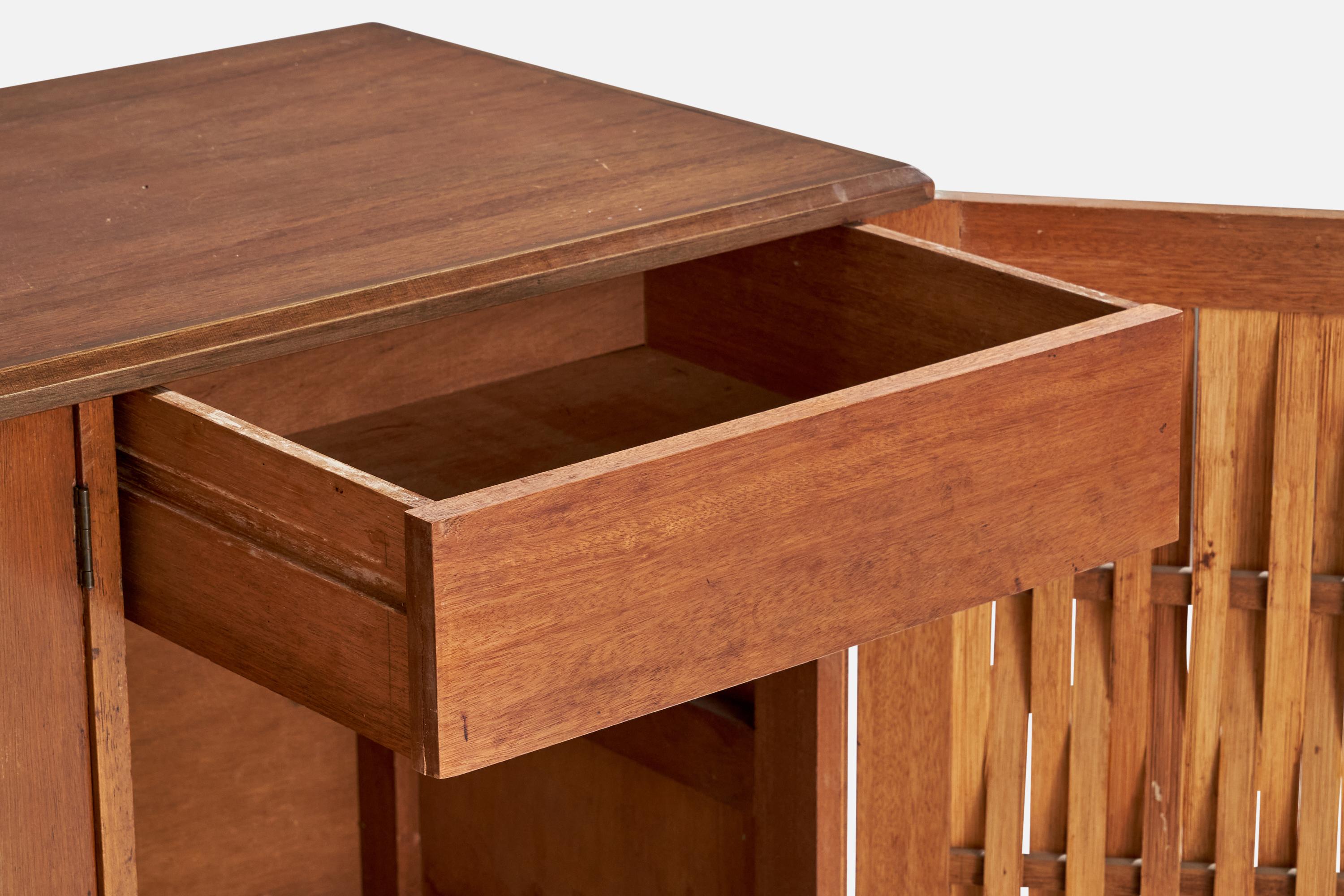 Amerikanischer Designer, Schrank, Eiche, Bambus, USA, 1950er Jahre im Angebot 4