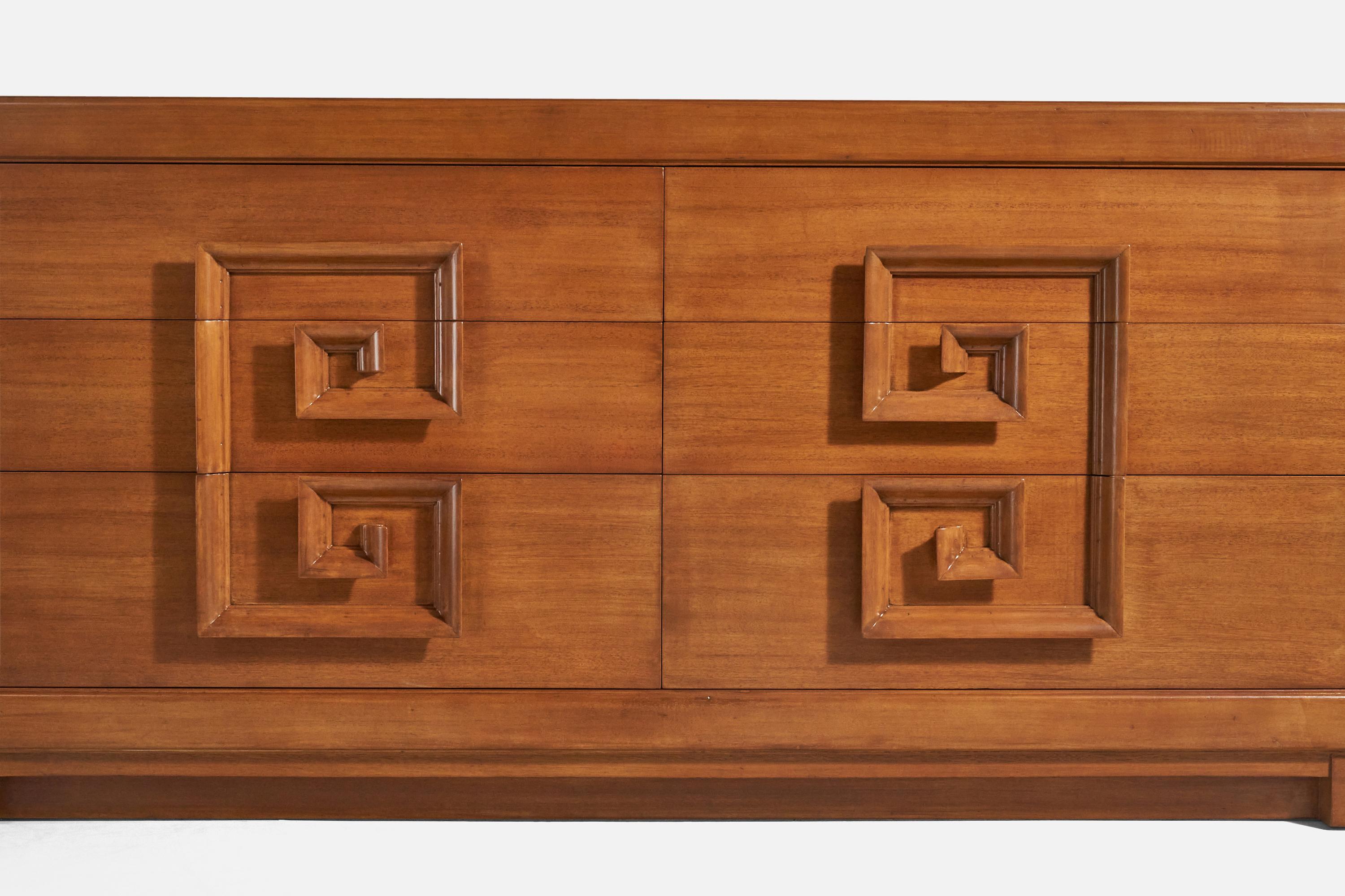 Mid-20th Century American Designer, Cabinet or Dresser, Walnut, United States, 1940s For Sale