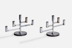 American Designer, Candelabras, Chrome, Metal, USA, 1930s