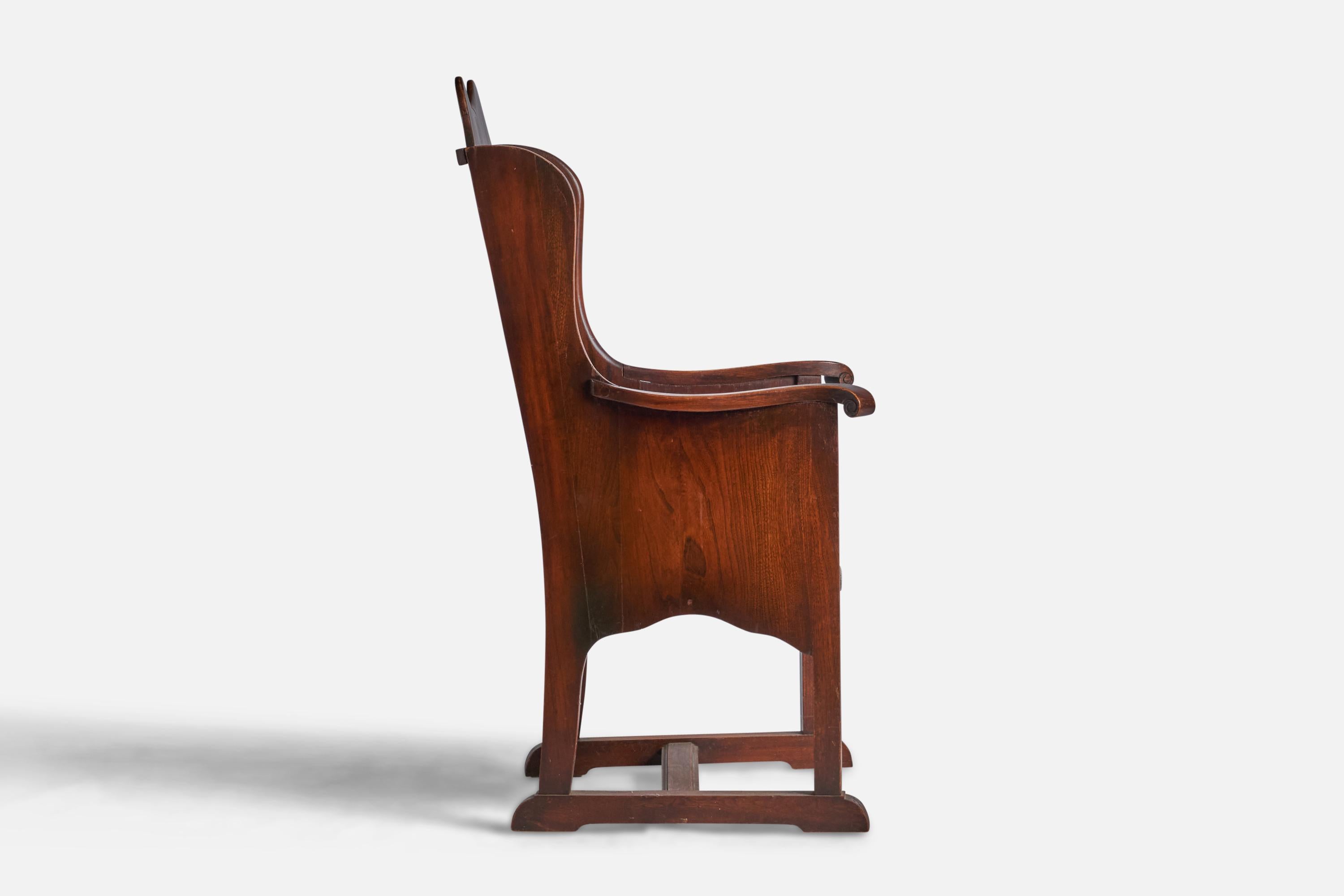 Américain Designer américain, chaise, chêne, tissu, États-Unis, années 1930 en vente