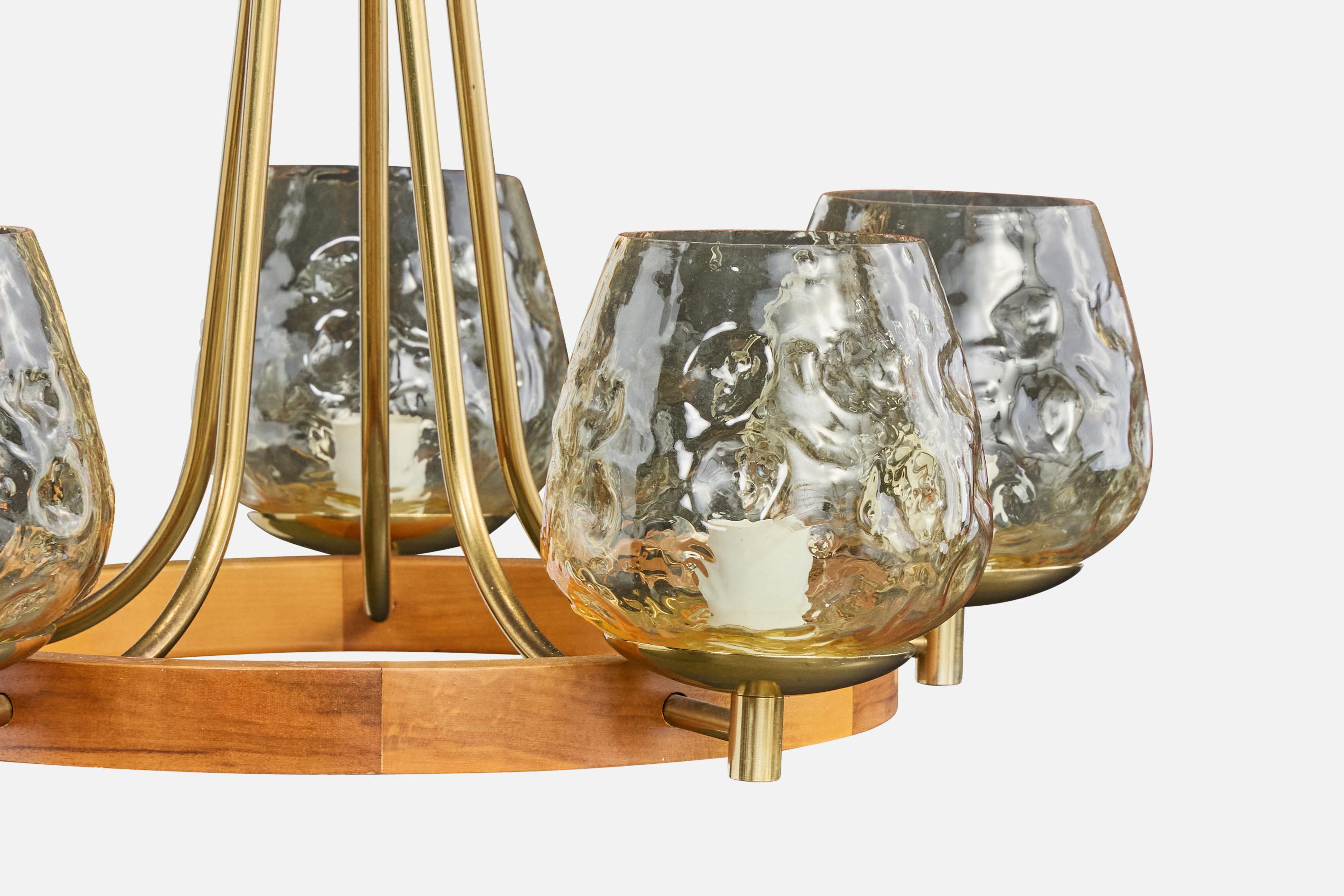 Diseñador americano, Araña, Latón, Madera, Cristal, EE.UU., Años 50 mediados del siglo XX en venta