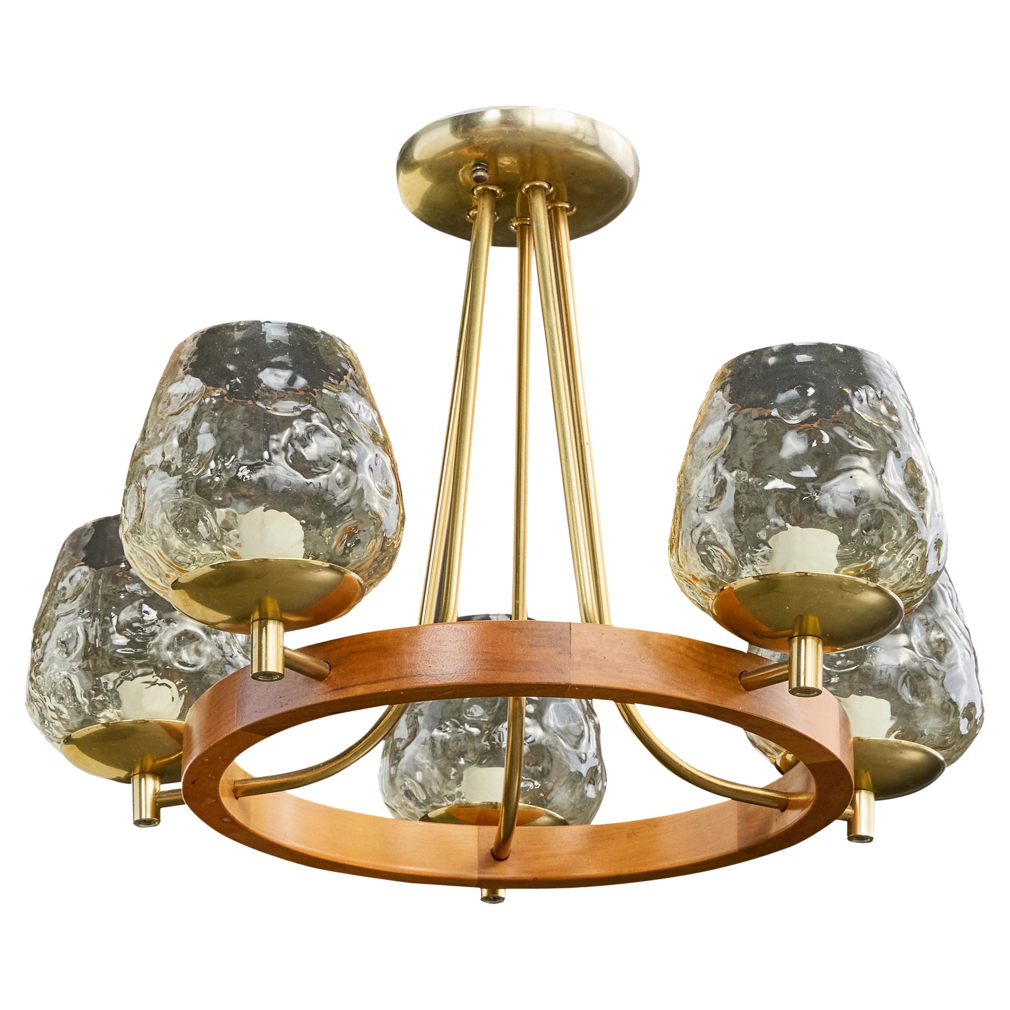 Diseñador americano, Araña, Latón, Madera, Cristal, EE.UU., Años 50