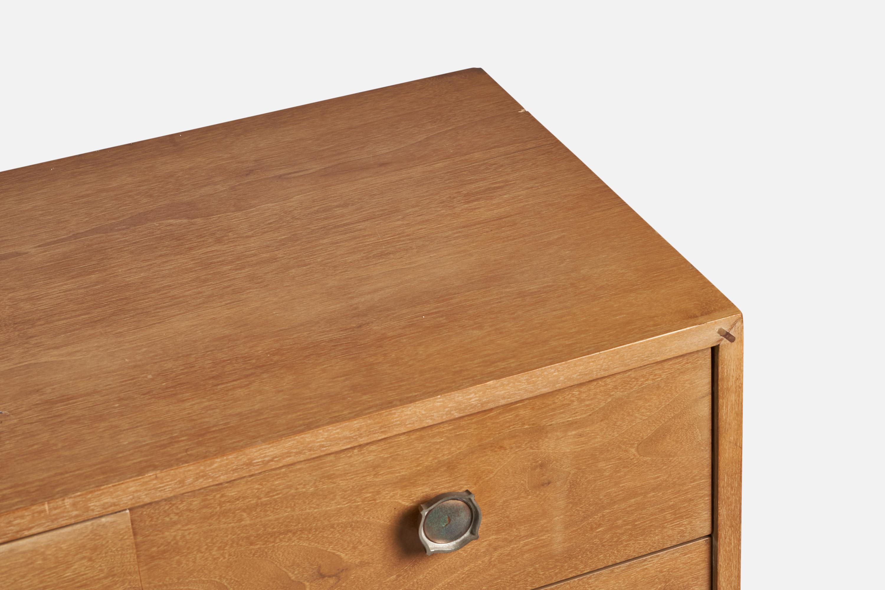 John Van Koert for Drexel Casa Del Sol, Chest of Drawers, Oak, Brass, USA, 1950s In Good Condition In High Point, NC