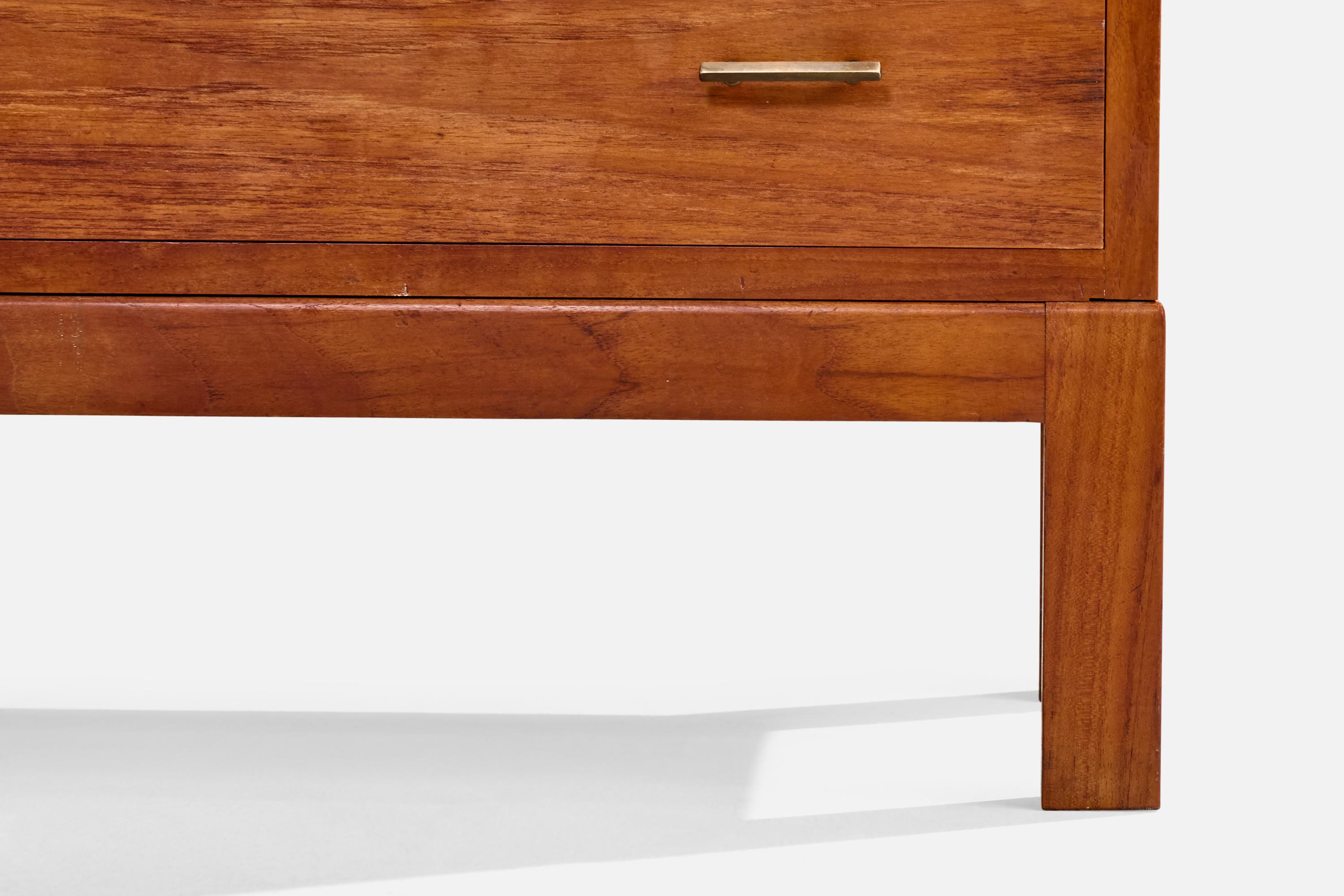 Cassettiera di design americano, Oak, Ottone, USA, anni '1950 in vendita 4
